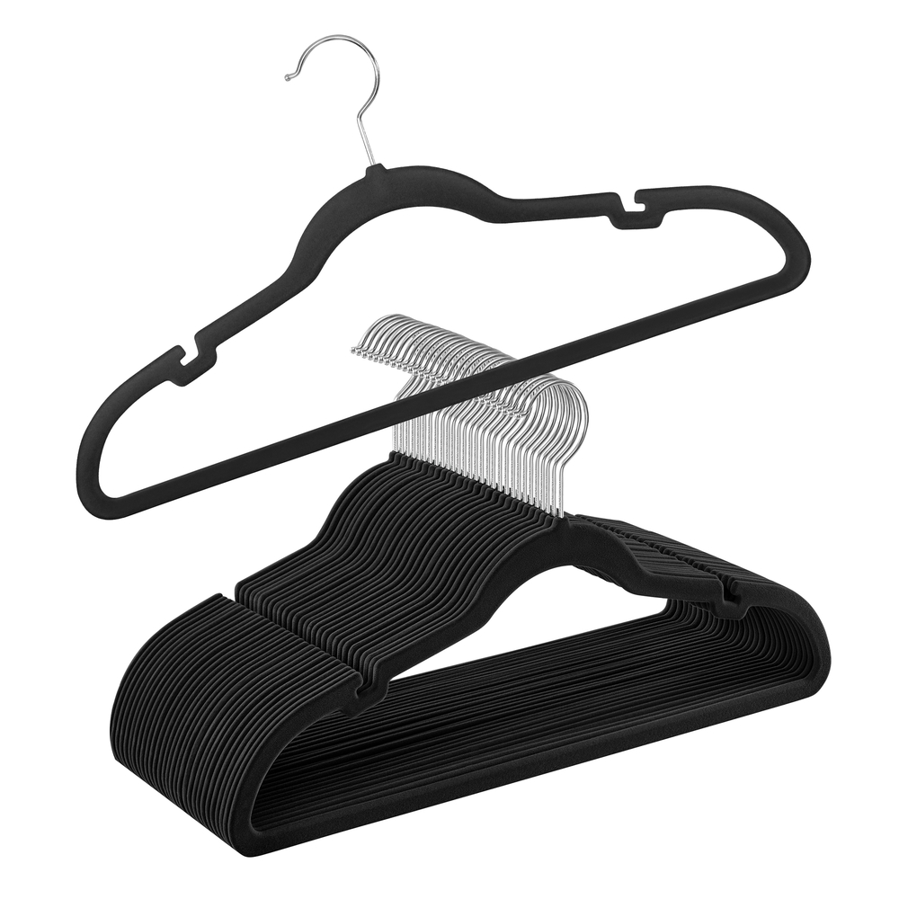 30-Pack Velvet Hangers Black