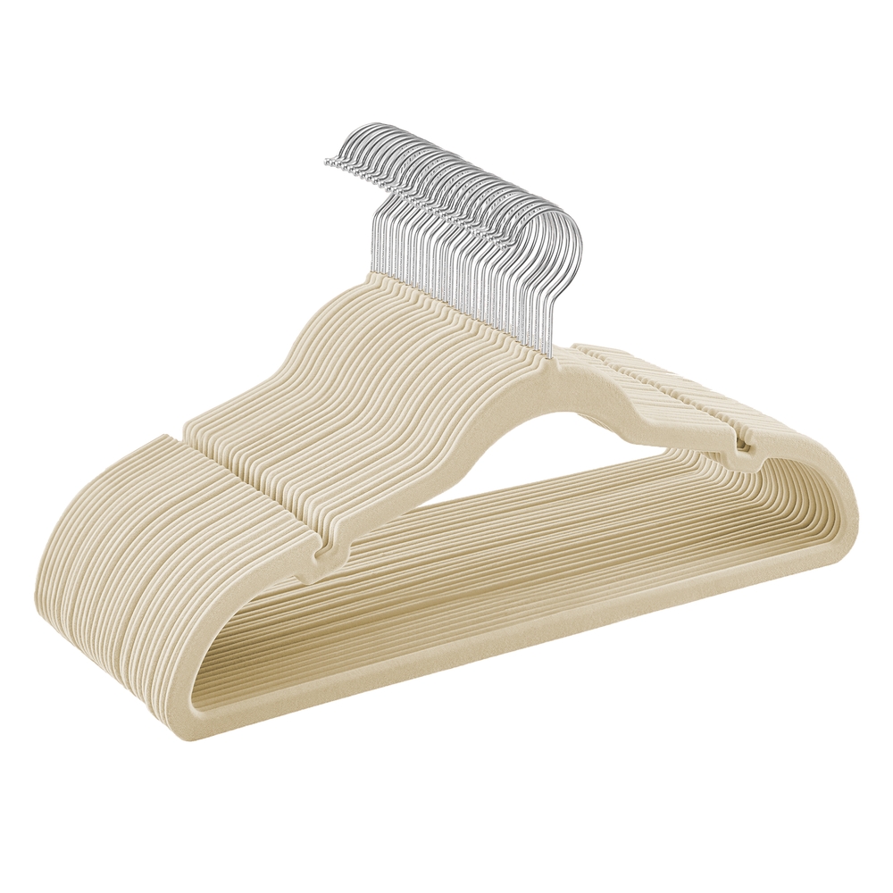 30-Pack Velvet Hangers Sand Beige 30-Pack Velvet Hangers Sand Beige