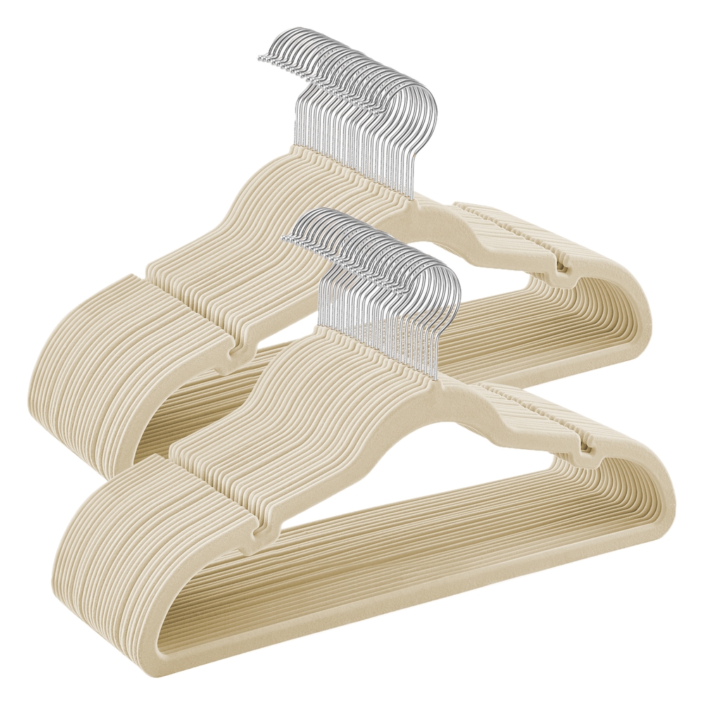 50-Pack Velvet Hangers Sand Beige 50-Pack Velvet Hangers Sand Beige