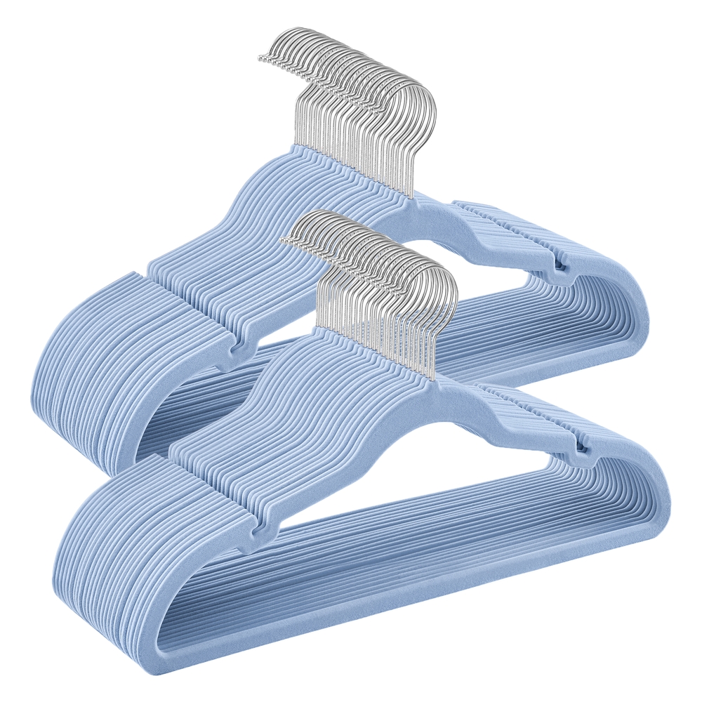 50-Pack Velvet Hangers Pale Blue 50-Pack Velvet Hangers Pale Blue