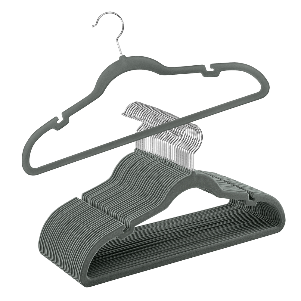 30-Pack Velvet Hangers Grey