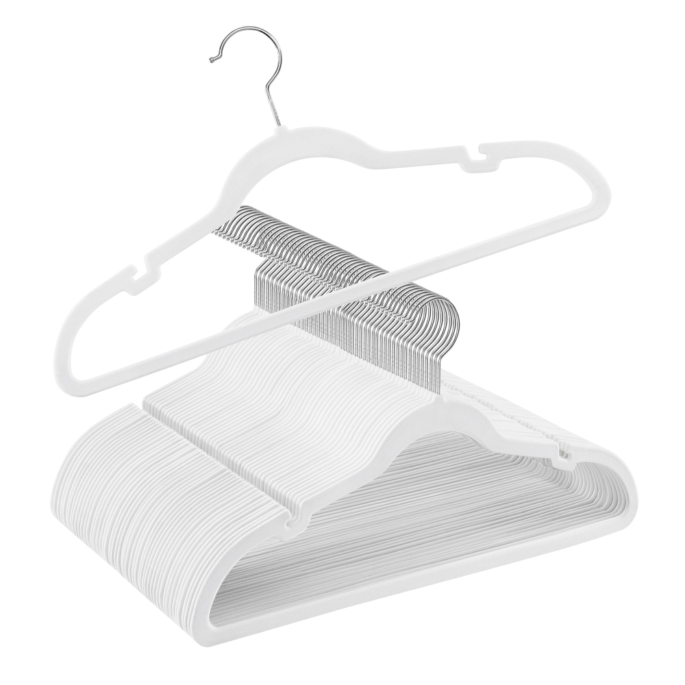 50-Pack Hangers for Clothes Pale Classic White 50-Pack Hangers for Clothes Pale Classic White