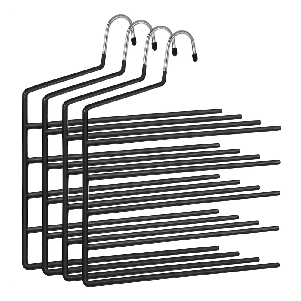 Set of 4 Black Non-Slip Pants Hangers