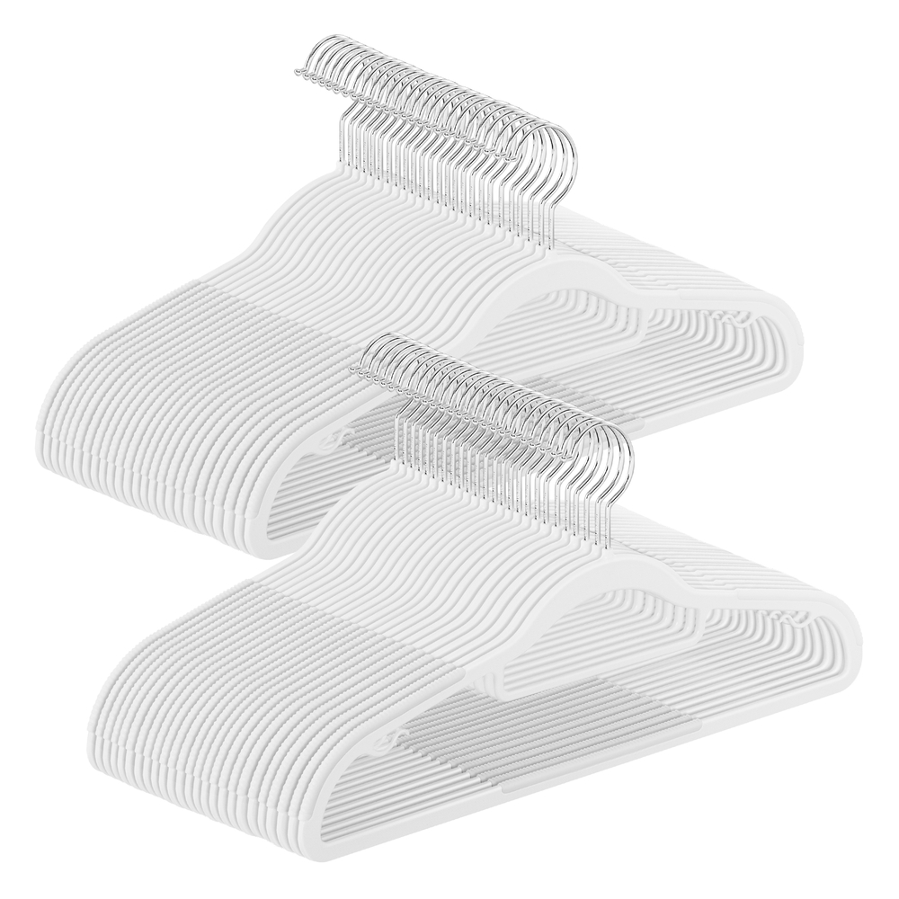 Pack of 50 Plastic Hangers White