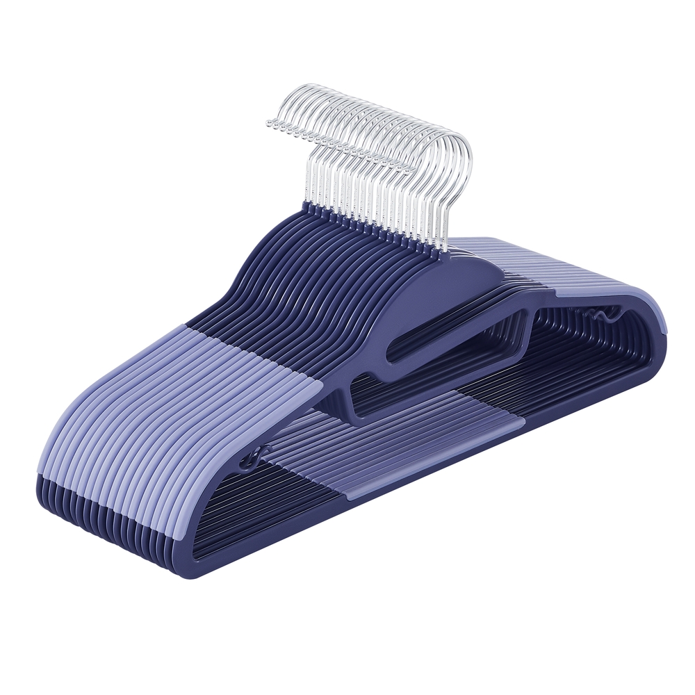 Set of 20 Plastic Hangers Dark Blue Ash and Light Blue Ash