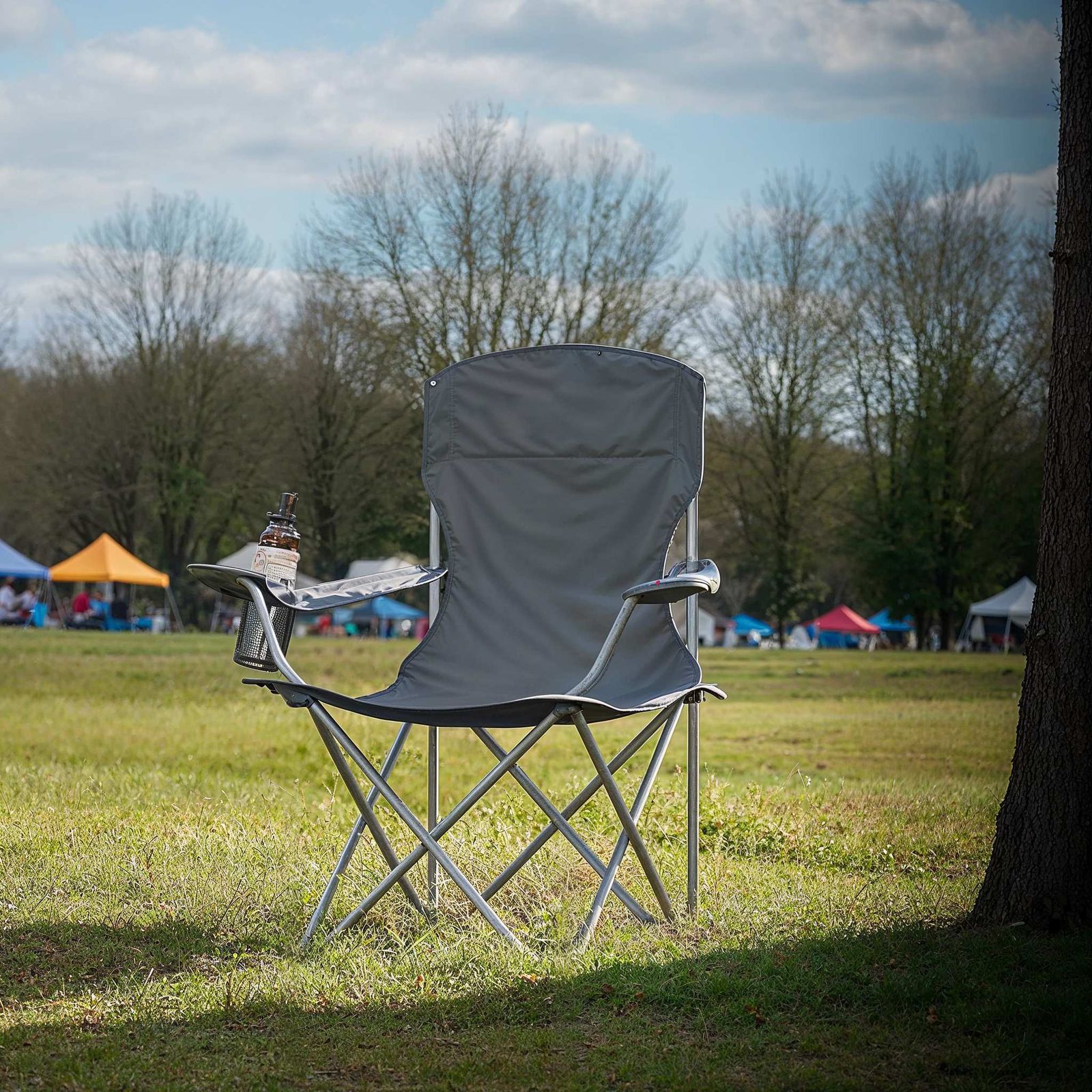 Set of 2 Folding Camping Chairs, Heavy-Duty Outdoor Chairs, with Cup Holder Set of 2 Folding Camping Chairs, Heavy-Duty Outdoor Chairs, with Cup Holder