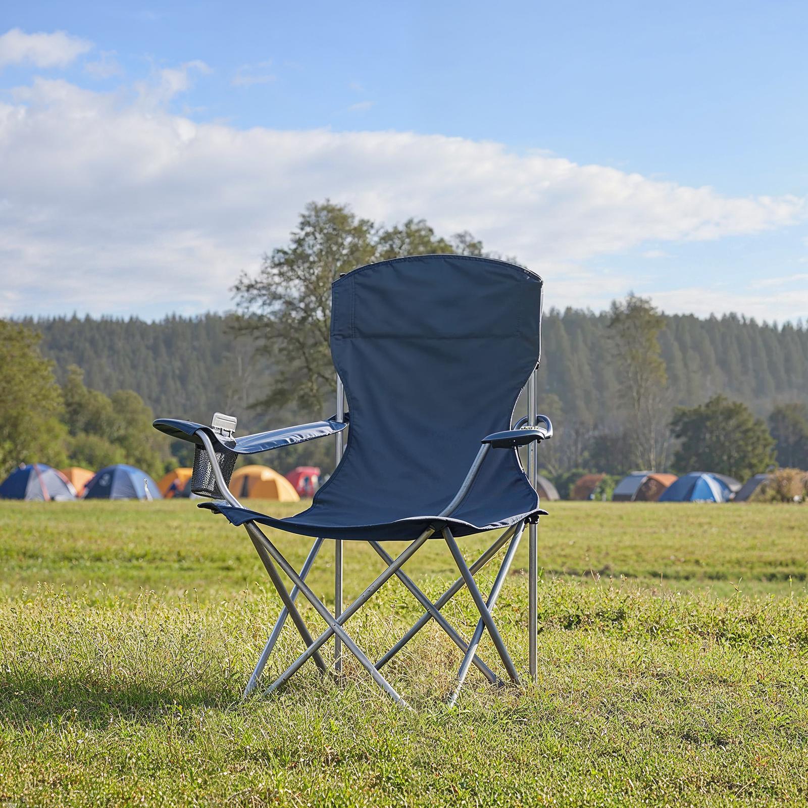 Set of 2 Folding Camping Chairs, Heavy-Duty Outdoor Chairs, with Cup Holder Set of 2 Folding Camping Chairs, Heavy-Duty Outdoor Chairs, with Cup Holder