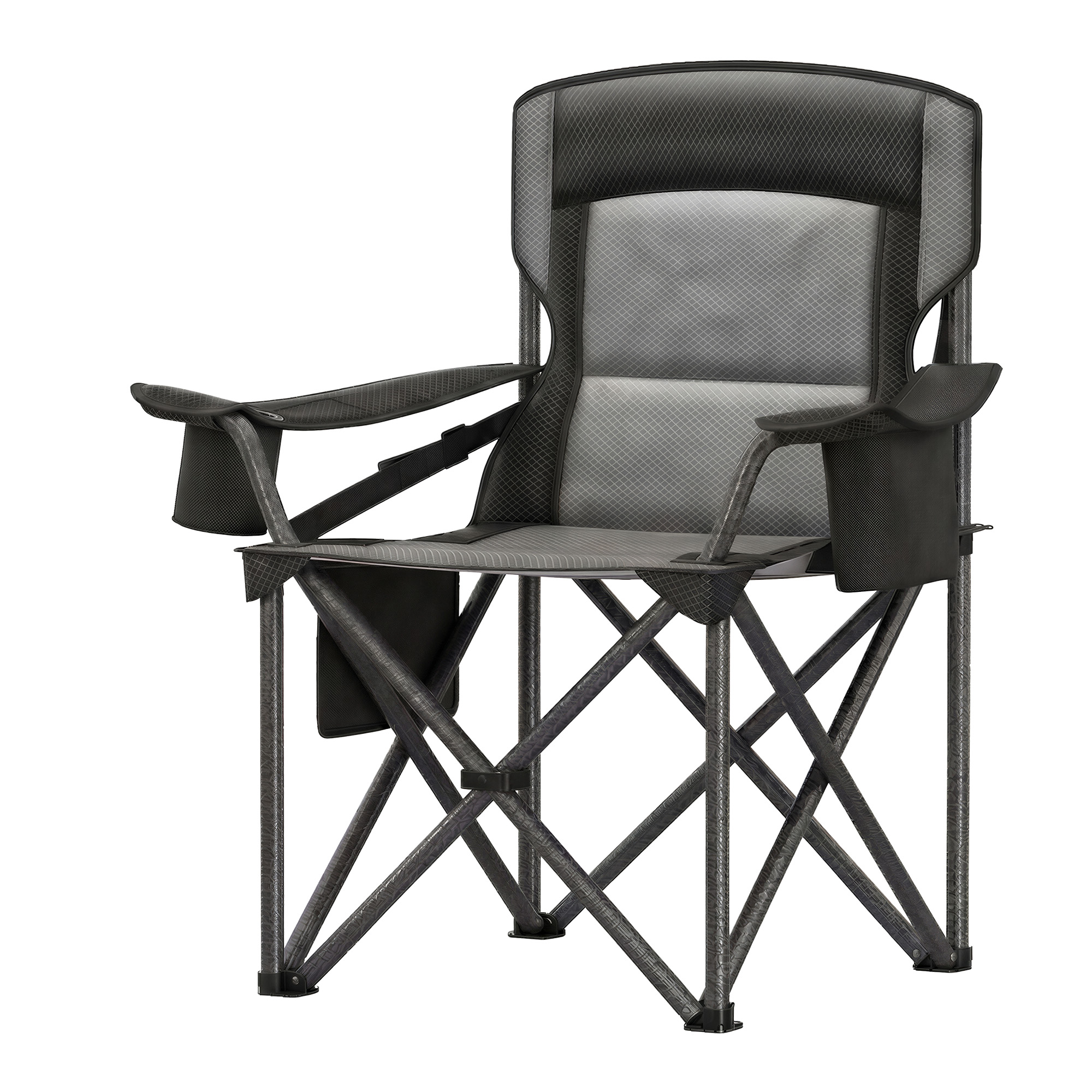Oversized Lumbar Support Camping Chair, Heavy-Duty Outdoor Folding Chair