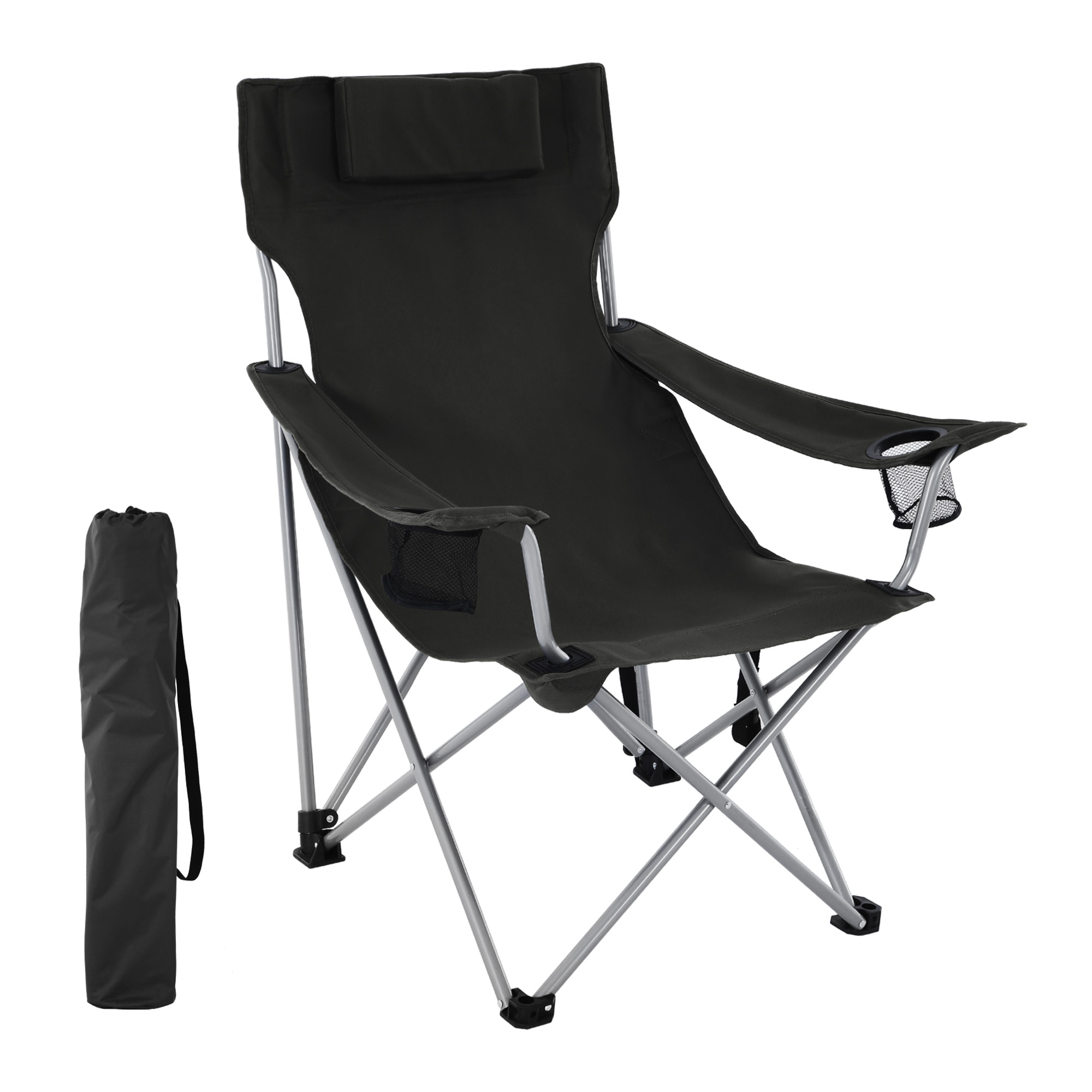 Camping Chair, Folding Chair, Outdoor Chair with Armrests