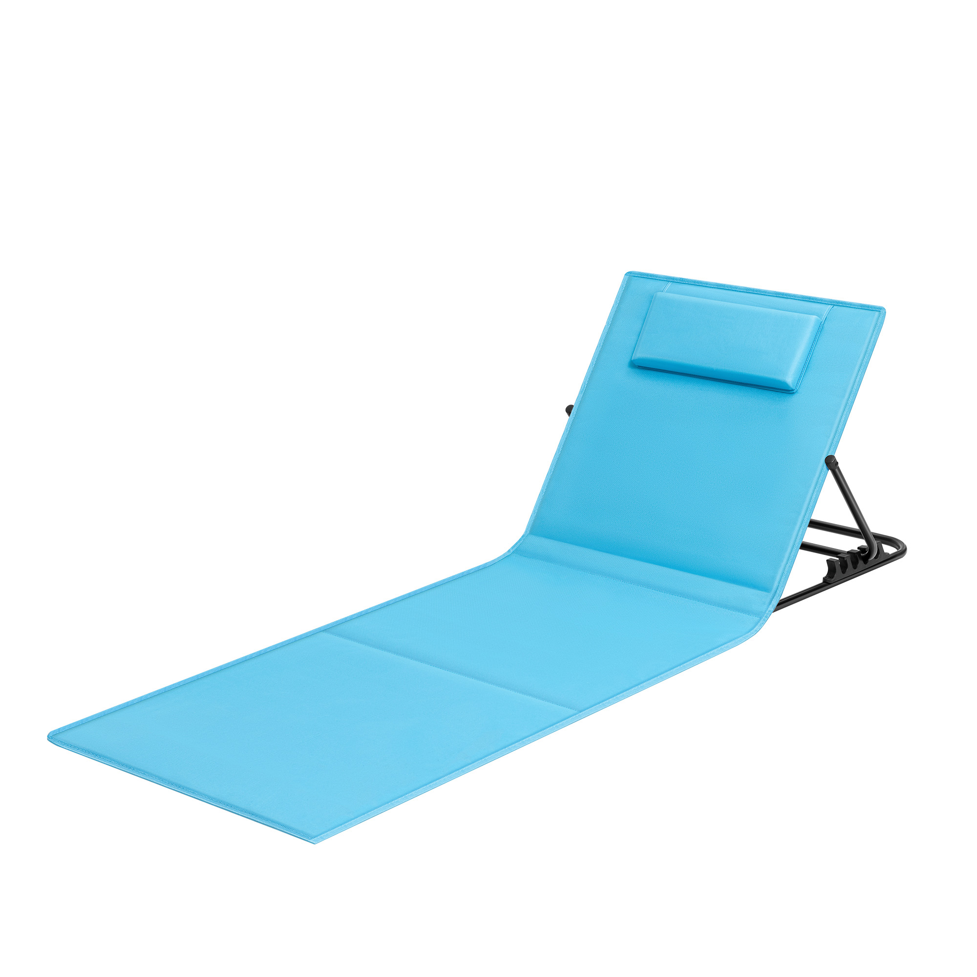 Folding Beach Sunlounger, Beach Chair Mat, Reclining Backrest