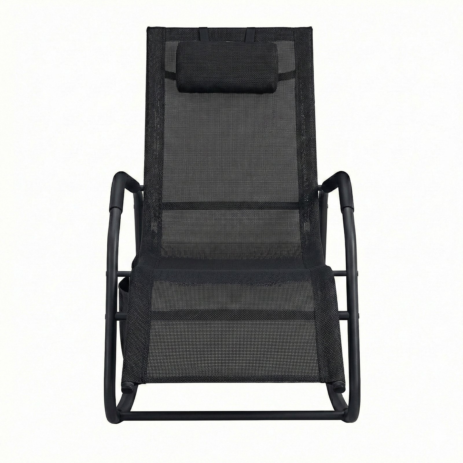 Outdoor Recliner Chair, Breathable Fabric Rocking Lounger with Steel Frame Outdoor Recliner Chair, Breathable Fabric Rocking Lounger with Steel Frame