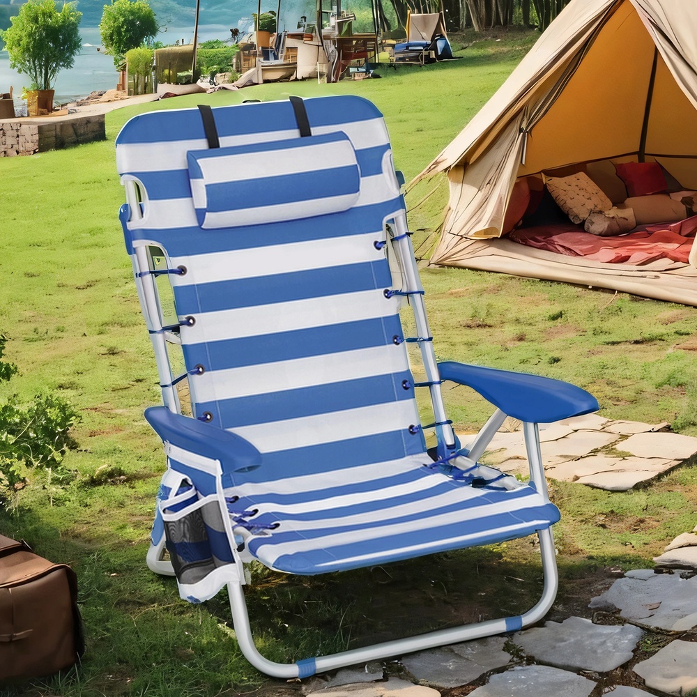 Beach Chair, Folding Camping Chair, Portable Outdoor Chair