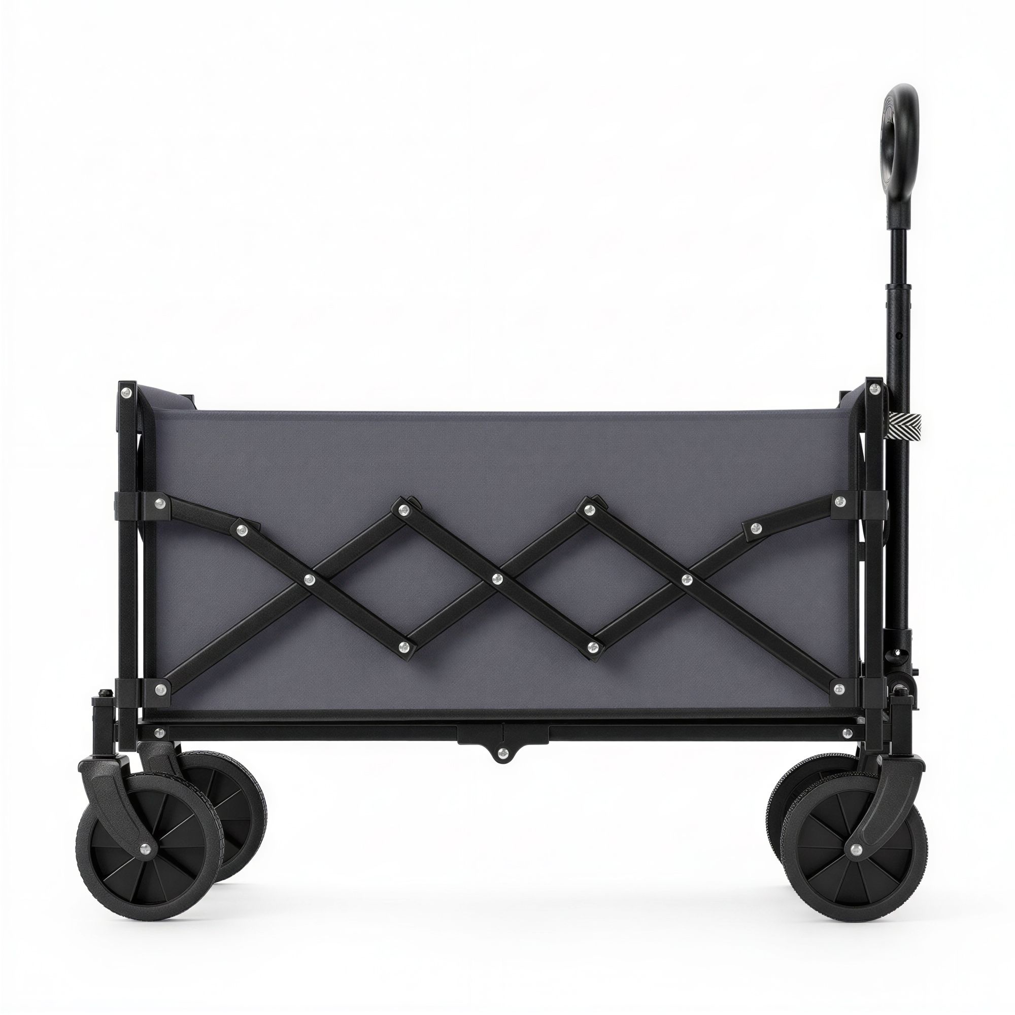 Outdoor Utility Wagon, Folding Garden Cart with Adjustable Handle