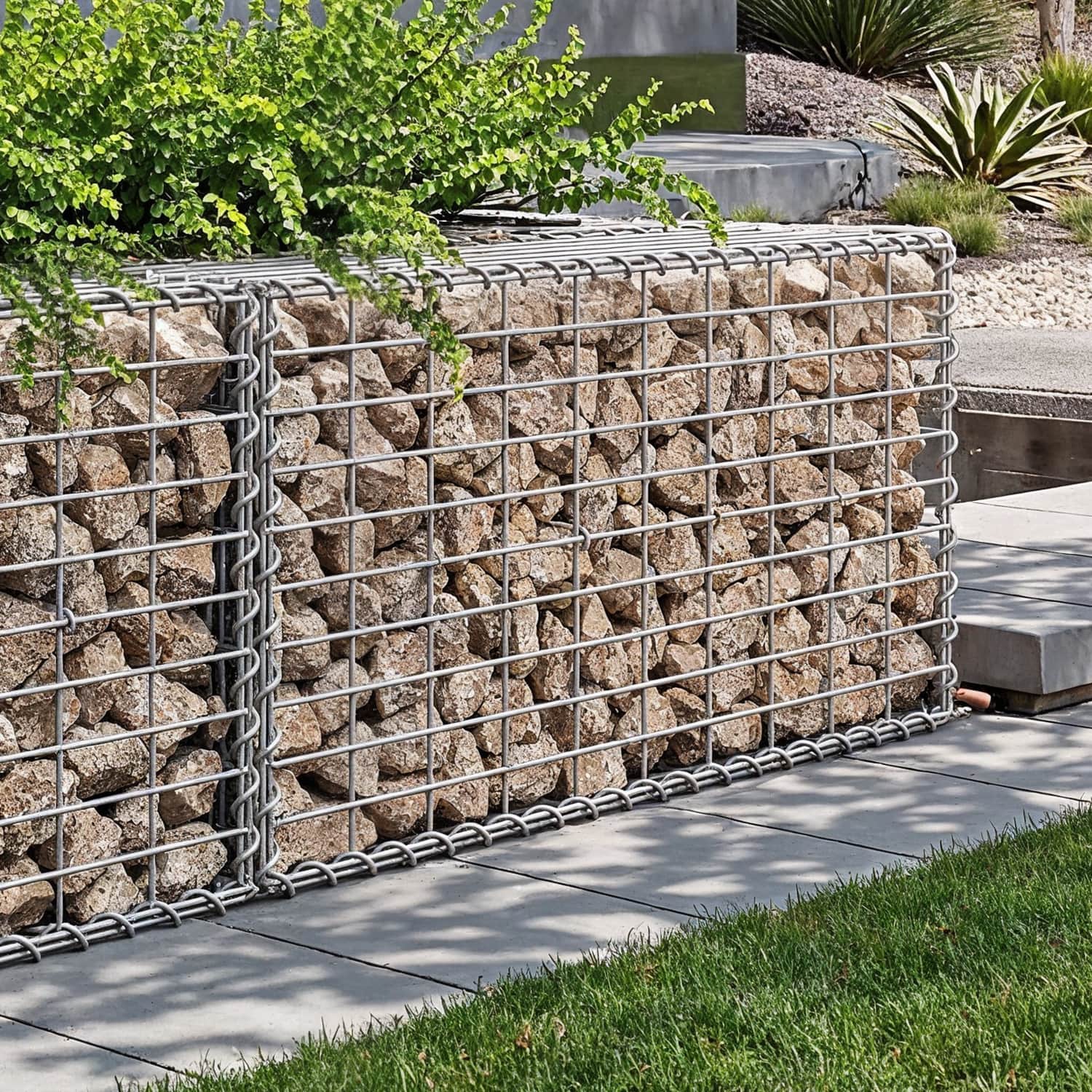 Gabion, metal gabion with mesh 100 x 50 x 30 cm, set of 10