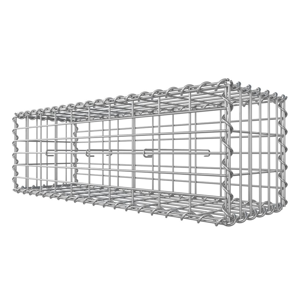 Gabions, Metal Gabion Basket Cage with Mesh for Stones, 100 x 30 x 30 cm, single pack