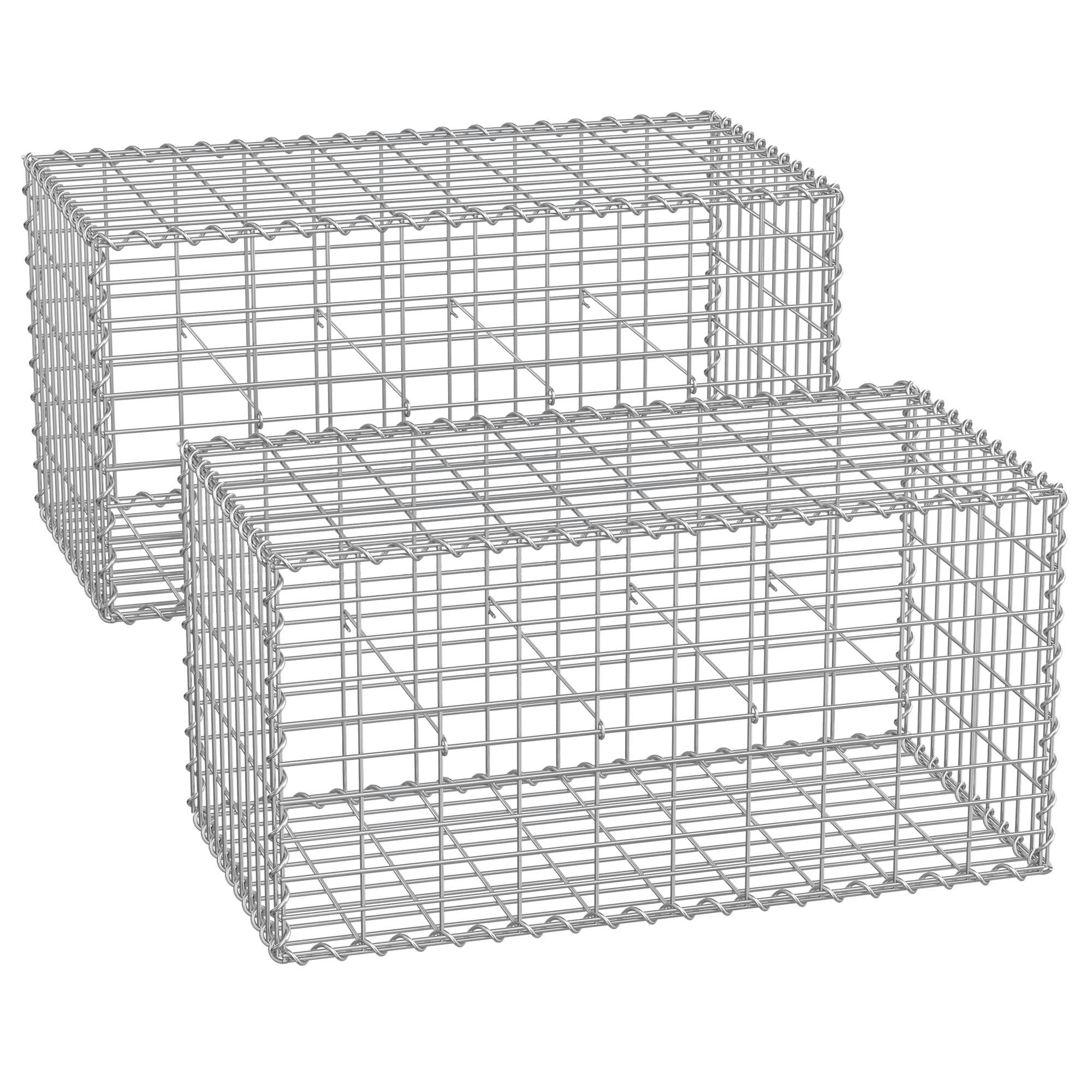 Metal Gabion Cages for Stones 100 x 50 x 50 cm, set of 2