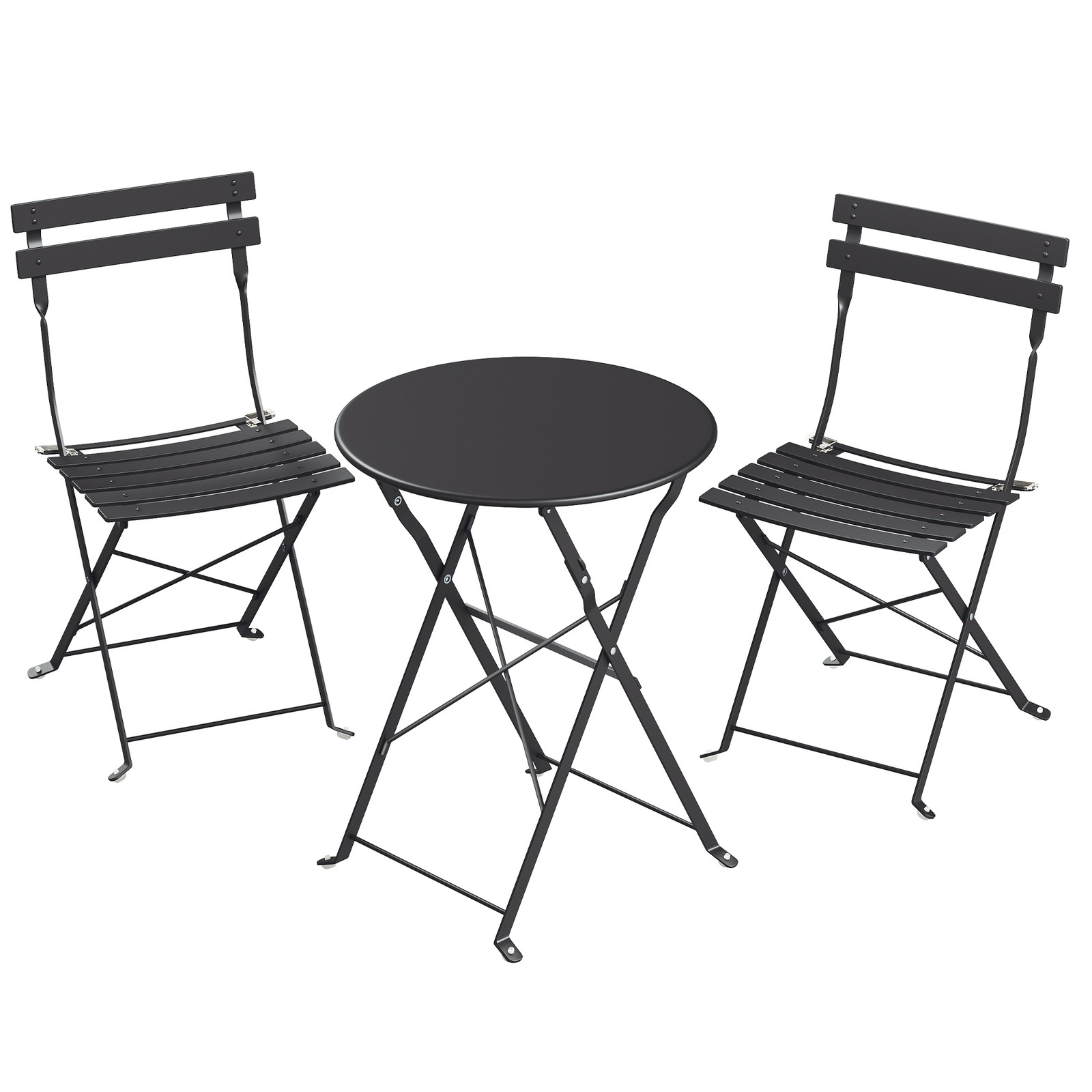 Patio Table and Chairs Set, 3-Piece Folding Bistro Furniture Patio Table and Chairs Set, 3-Piece Folding Bistro Furniture