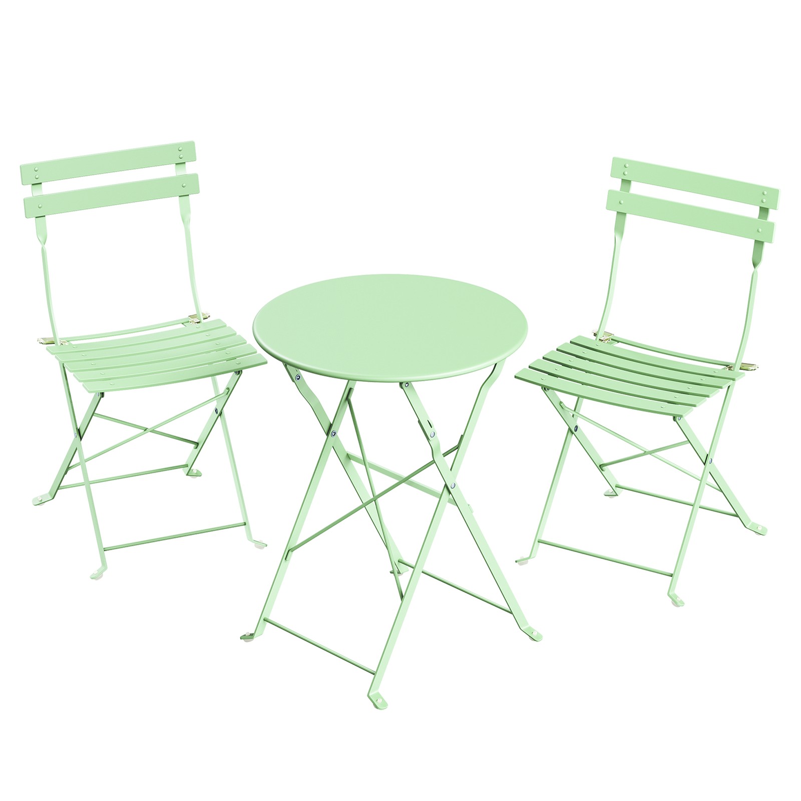 Patio Table and Chairs Set, 3-Piece Folding Bistro Furniture