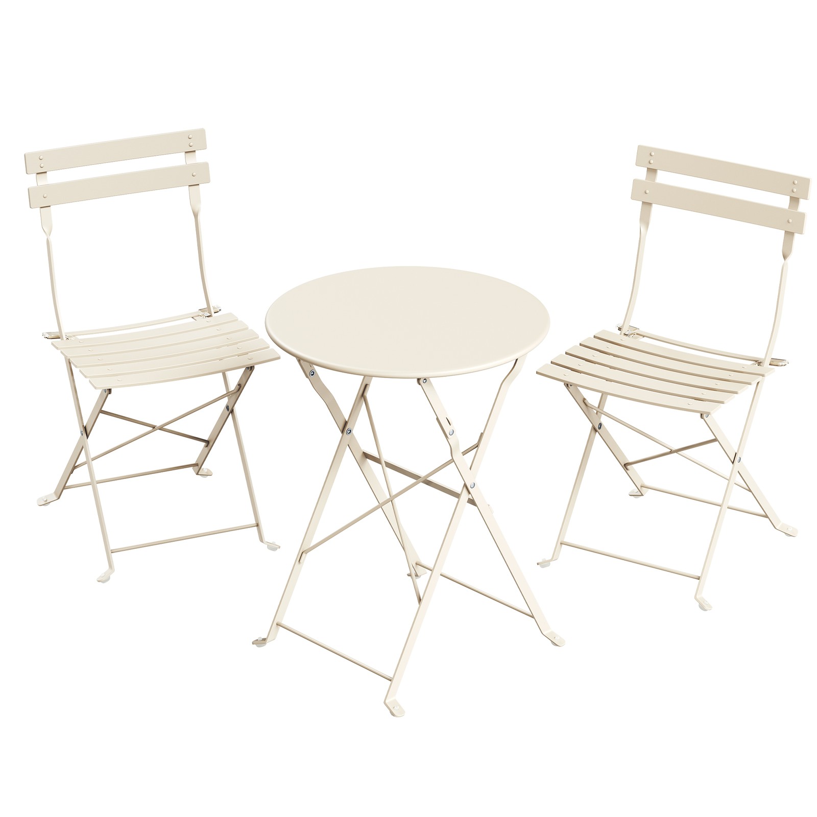 Patio Table and Chairs Set, 3-Piece Folding Bistro Furniture