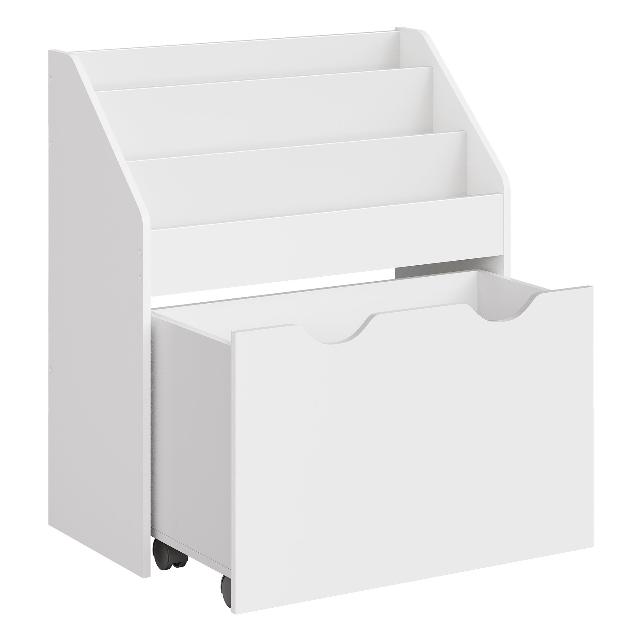 Toy Storage Rack, Kids Bookshelf and Toy Organiser with 3 Shelves, for Children’s Room and Playroom