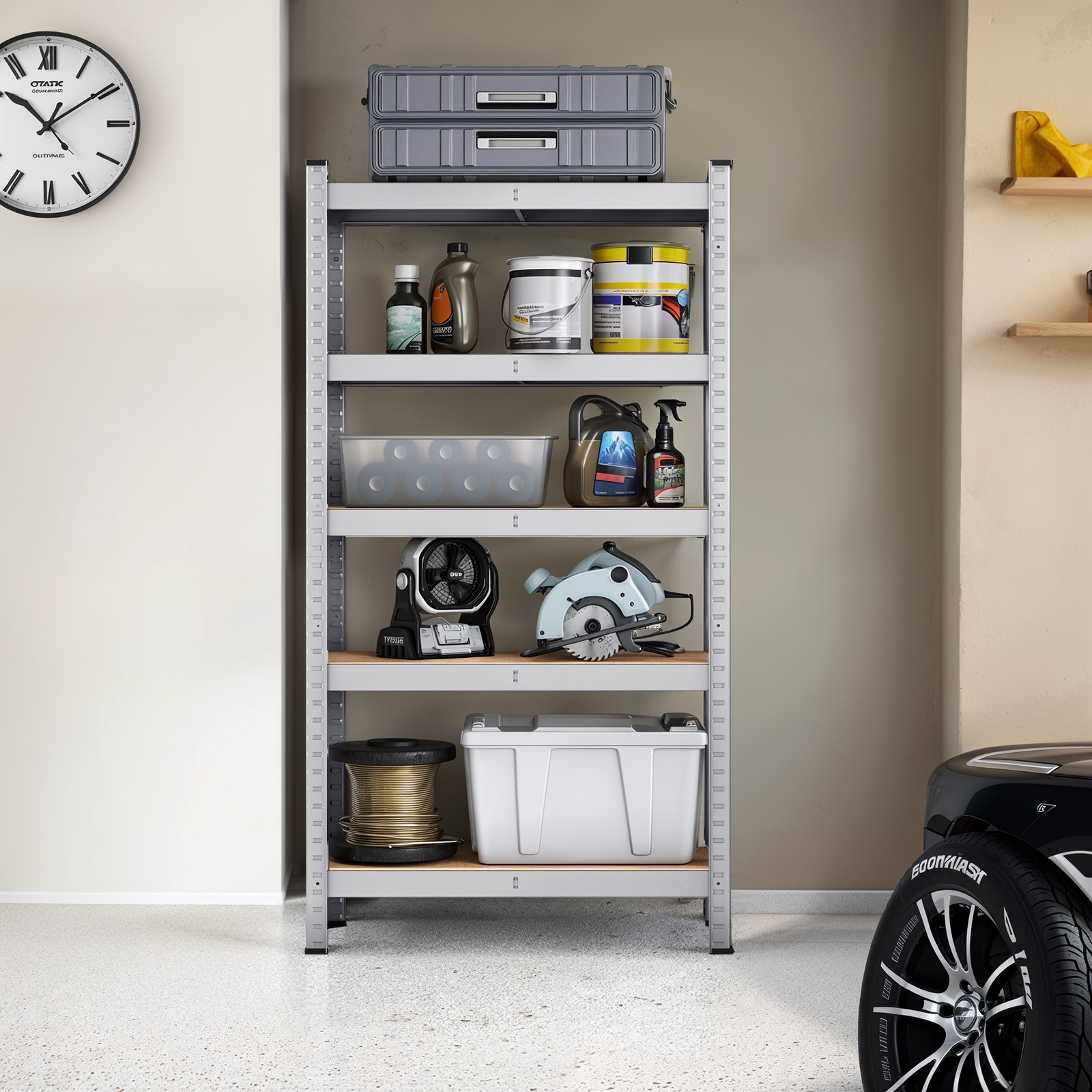 5-Tier Storage Shelves, Shelving Unit, 30 x 75 x 150 cm