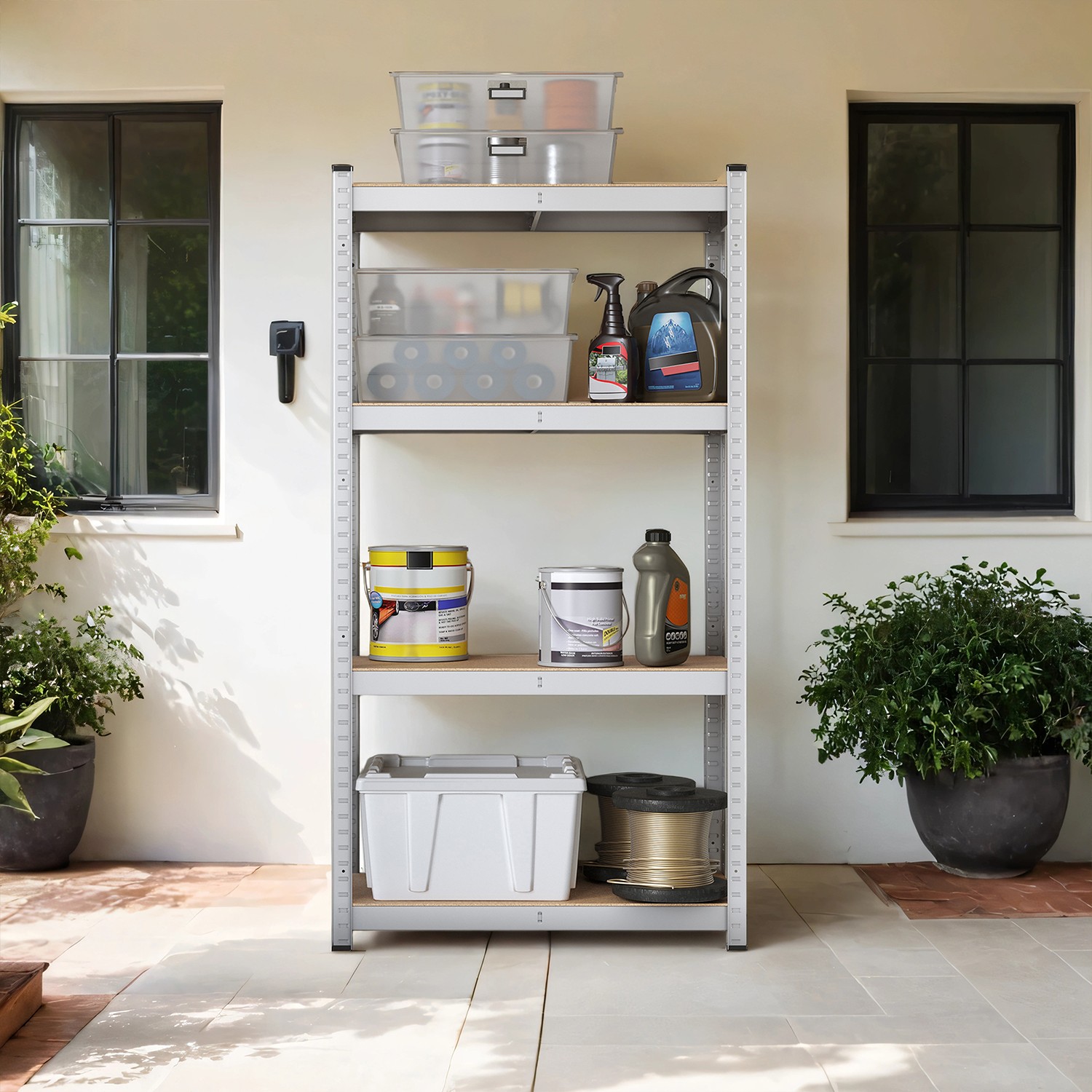 4-Tier Shelving Unit, Steel Shelving Unit for Storage, for Garage