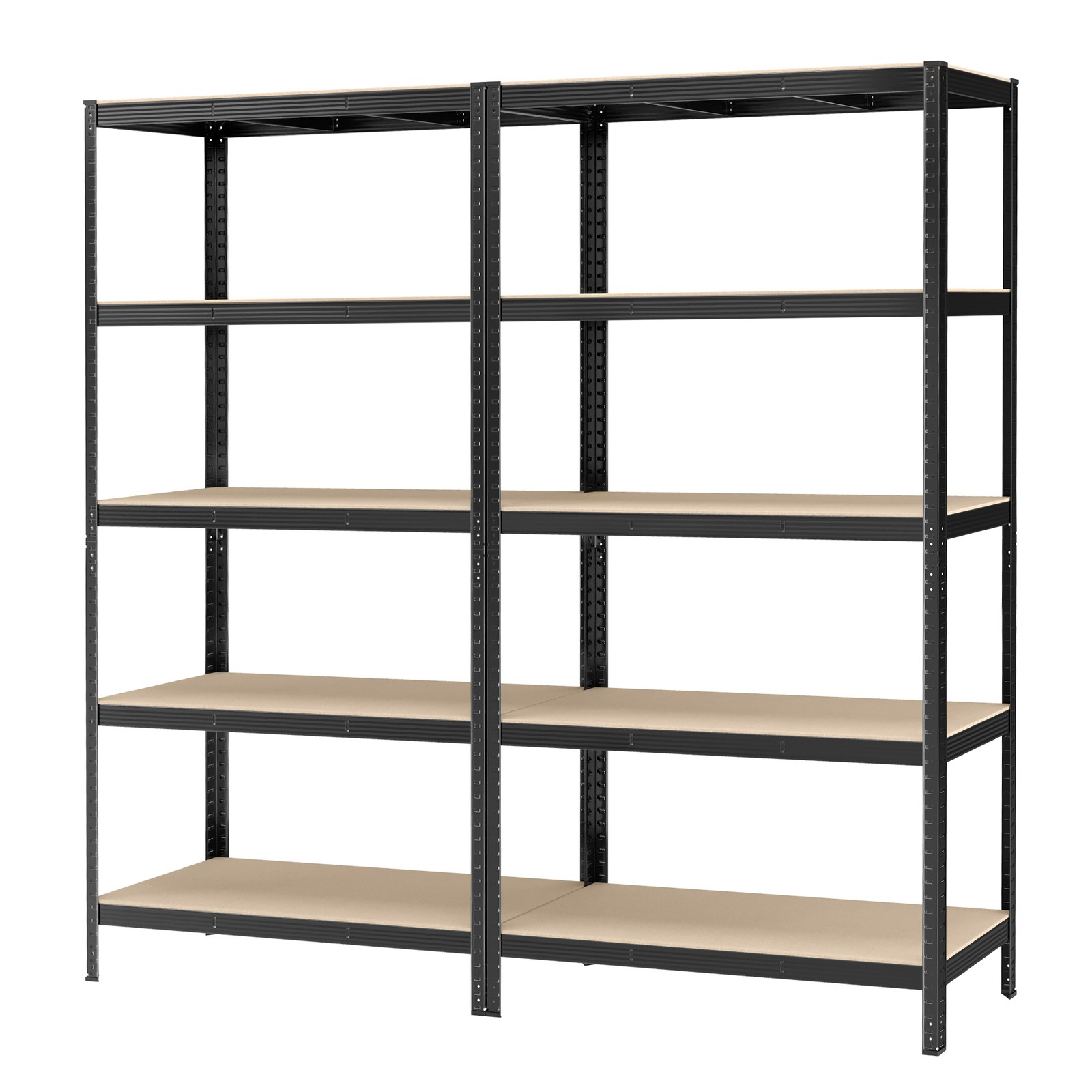 5-Tier Shelving Unit Set of 2, Garage Storage, 60 x 120 x 200 cm