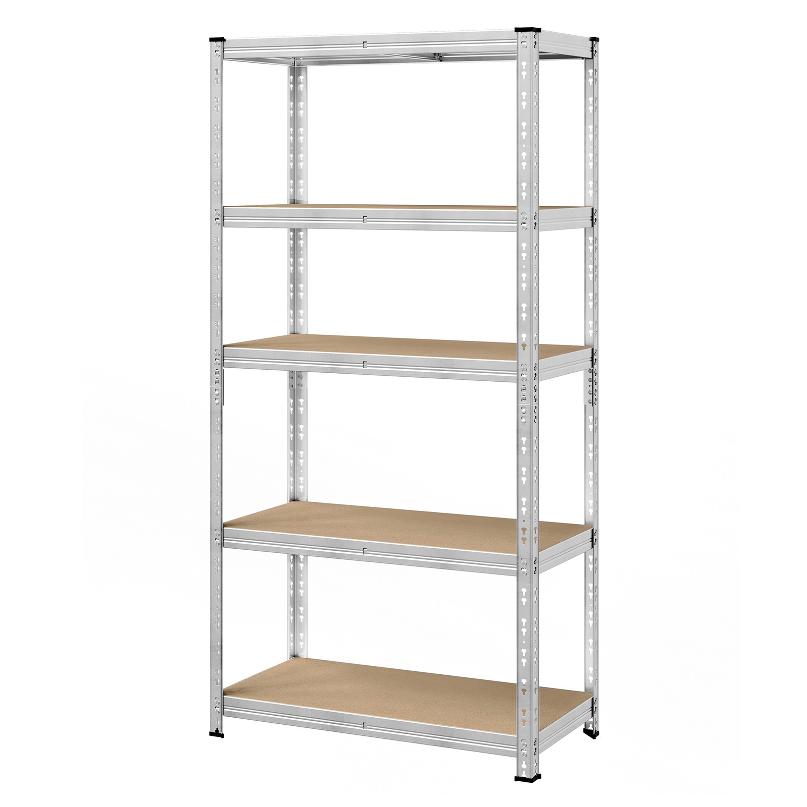 Heavy-Duty Adjustable Shelving Unit with Easy Assembly for Cellar or Storage, Silver