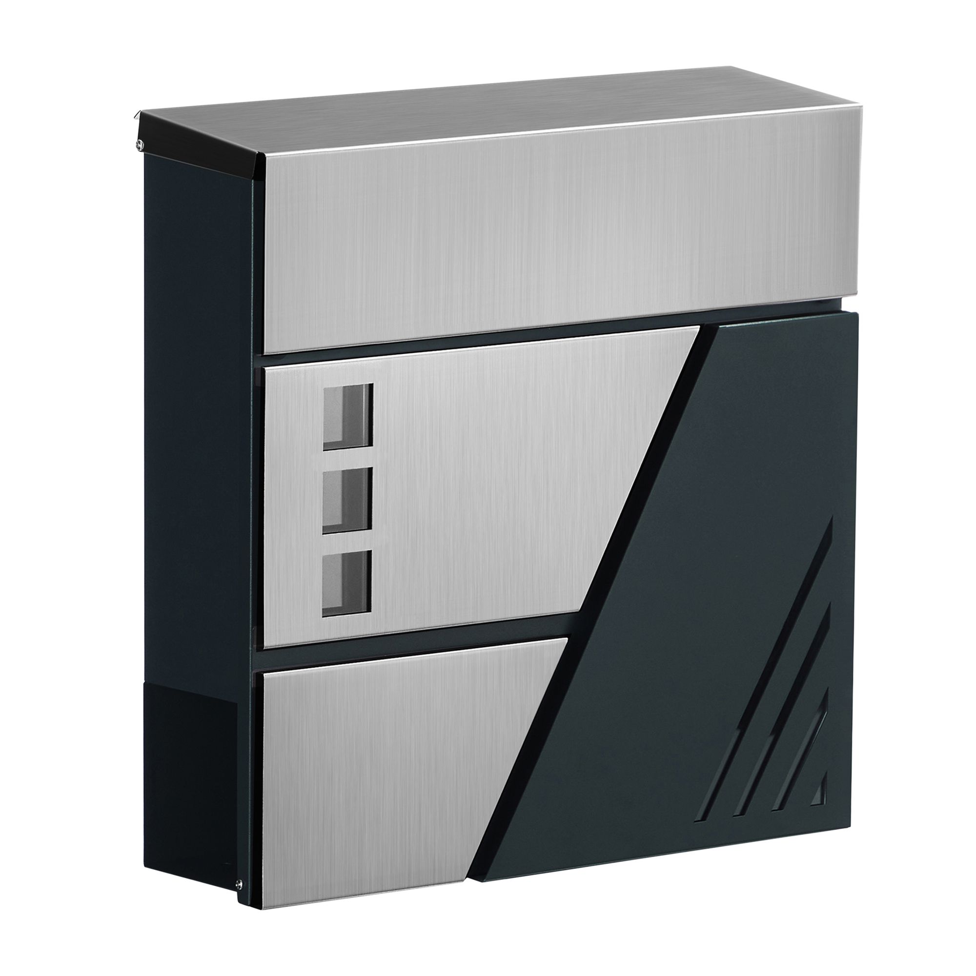 Stainless Steel Post Box Wall Mounted, Silver and Grey