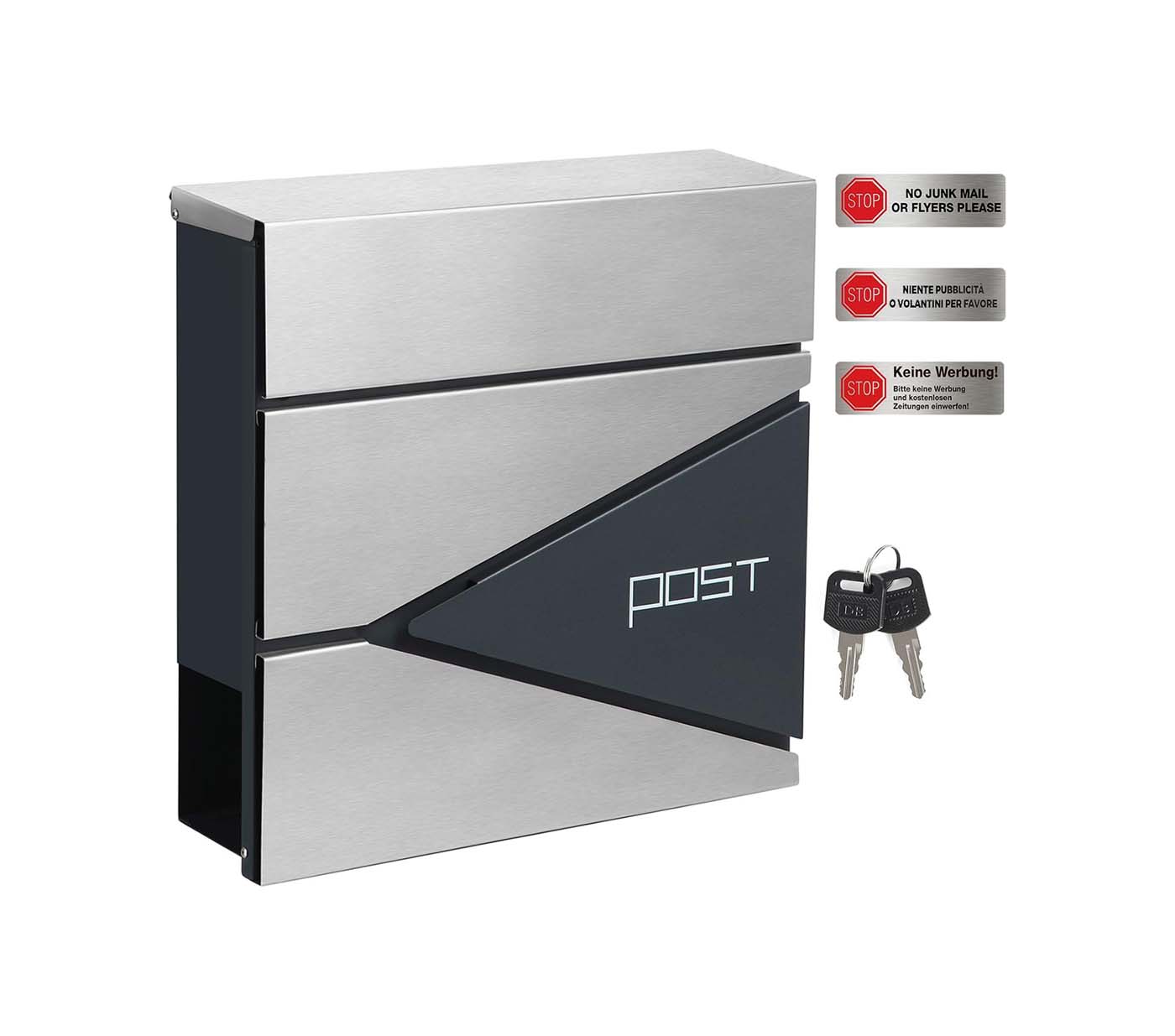 Mailbox with Lock, Easy Installation Wall Letter Box for Home, Modern Style Mailbox with Lock, Easy Installation Wall Letter Box for Home, Modern Style