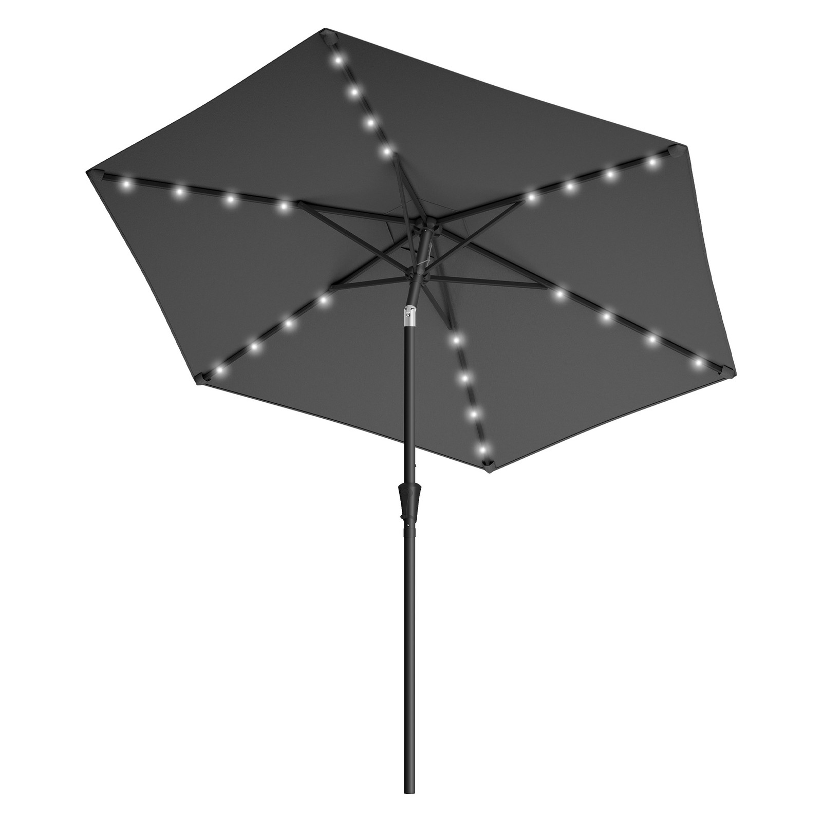 Outdoor Patio Umbrella, Solar Powered 32 LED Parasol with Dual 30° Tilt Outdoor Patio Umbrella, Solar Powered 32 LED Parasol with Dual 30° Tilt