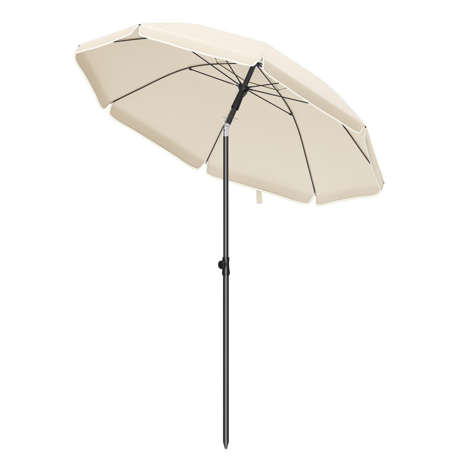 Outdoor Patio Umbrella, Adjustable Height Sun Parasol with 30° Dual Tilt Outdoor Patio Umbrella, Adjustable Height Sun Parasol with 30° Dual Tilt