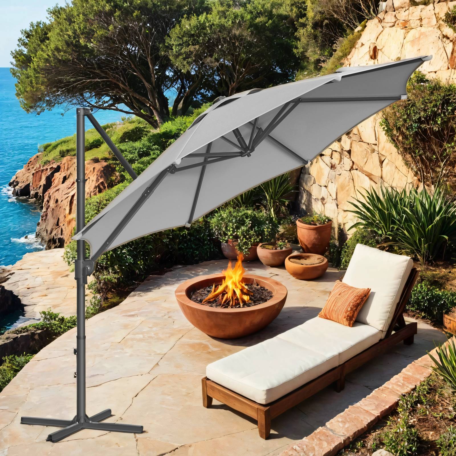 Patio Parasol, Cantilever Umbrella, 300 cm