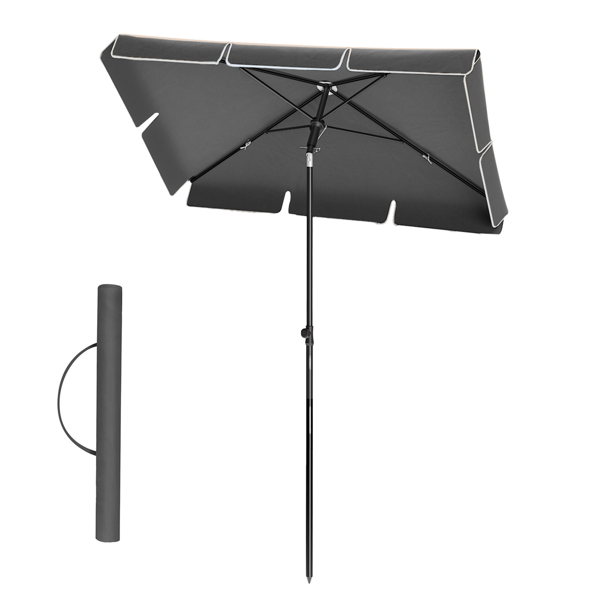 Patio Parasol, 1.8 x 1.25 m, Outdoor Umbrella