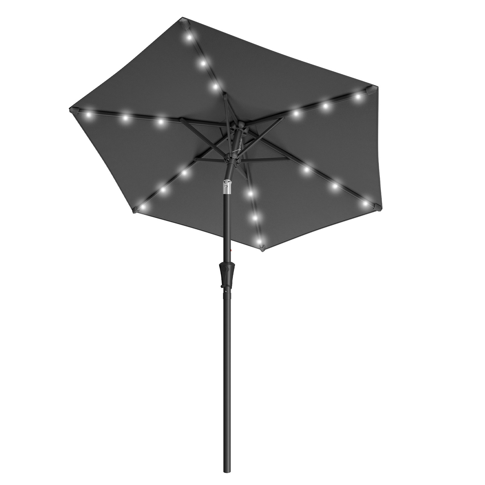 Outdoor Patio Umbrella, Solar LED Parasol with 30° Dual-Tilt Outdoor Patio Umbrella, Solar LED Parasol with 30° Dual-Tilt