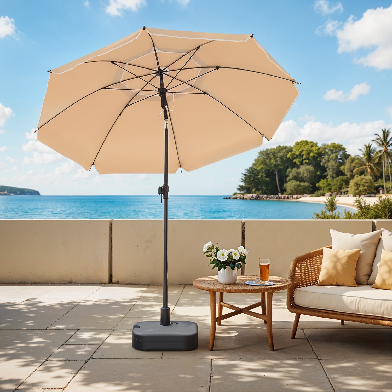 SONGMICS 160 cm Parasol, Garden Umbrella, UPF 50+ SONGMICS 160 cm Parasol, Garden Umbrella, UPF 50+