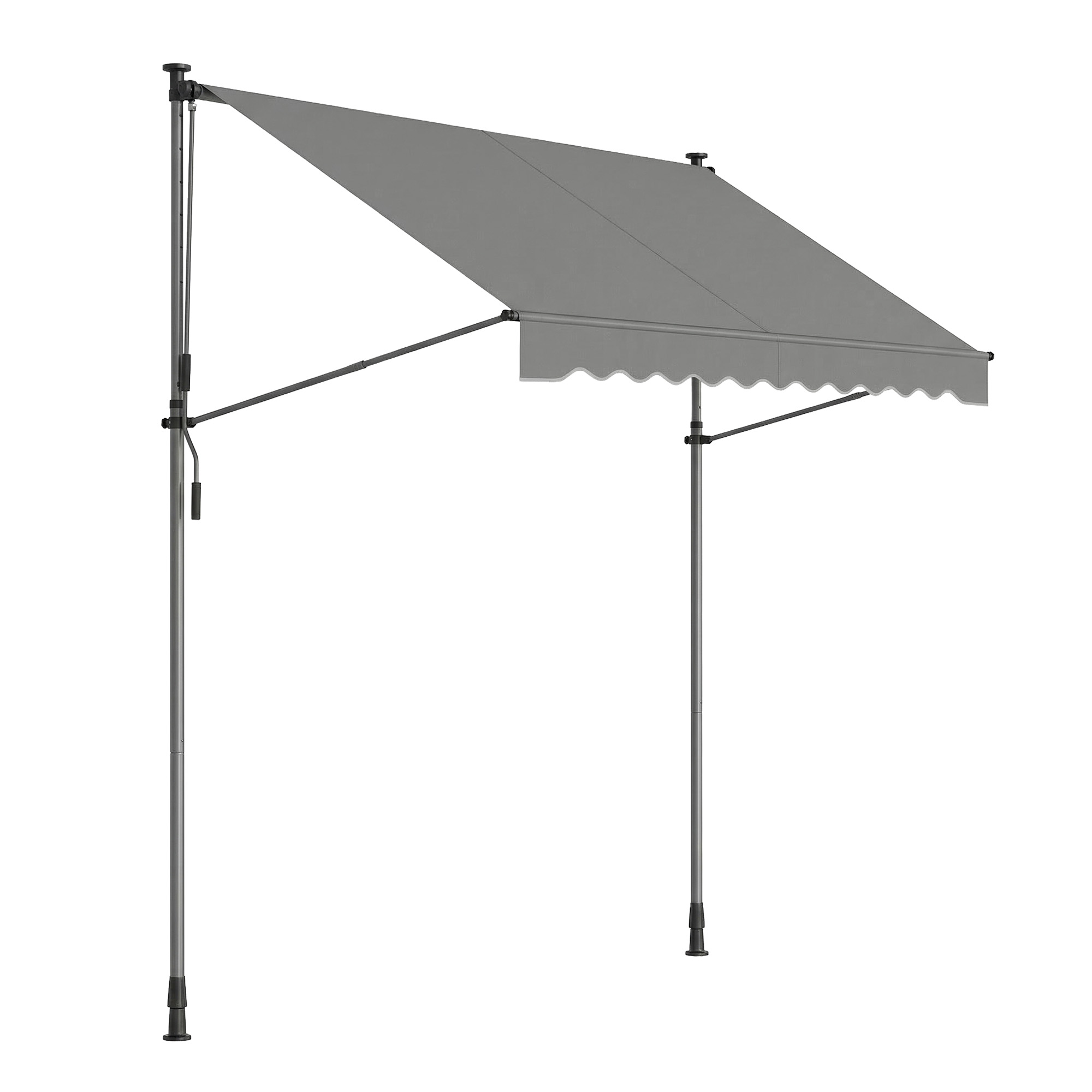 Retractable Awning, Manual Retractable Sunshade, Height-Adjustable with Crank