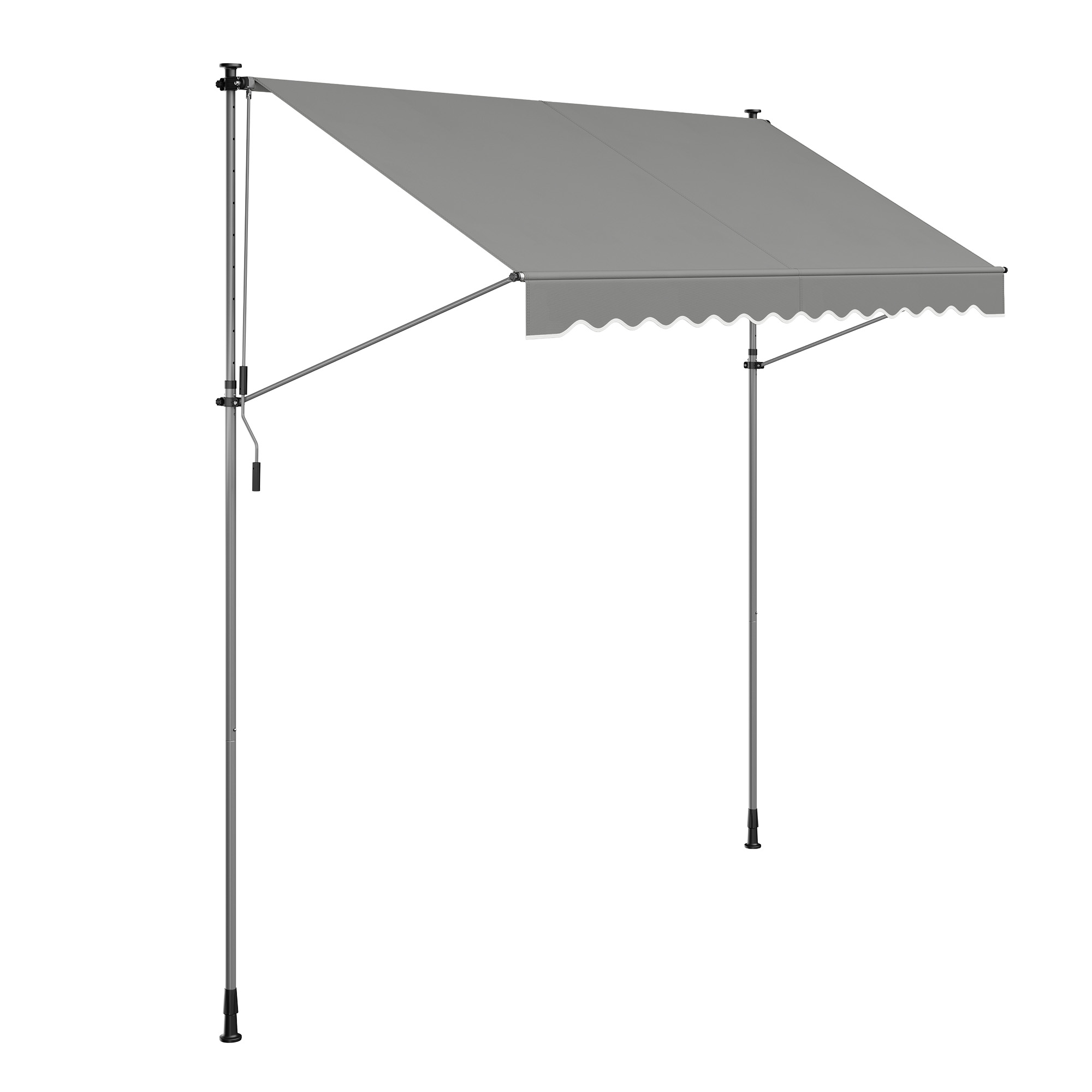 Retractable Awning, Manual Retractable Sunshade, Height-Adjustable with Crank