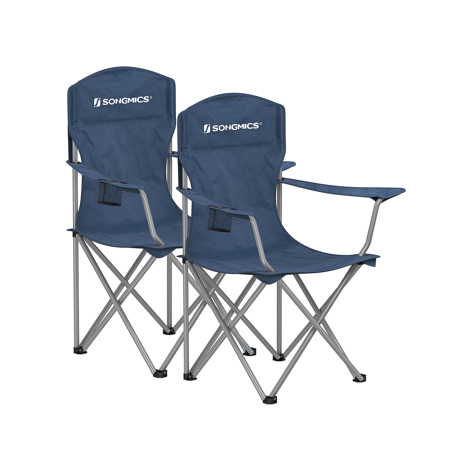 Set of 2 Folding Camping Chairs Max. Capacity 150 kg Twilight Blue