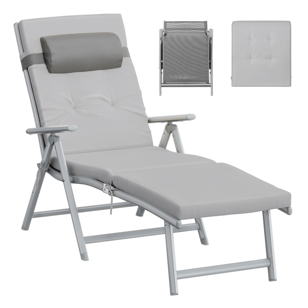 Foldable Sun Lounger with 6 cm Mattress