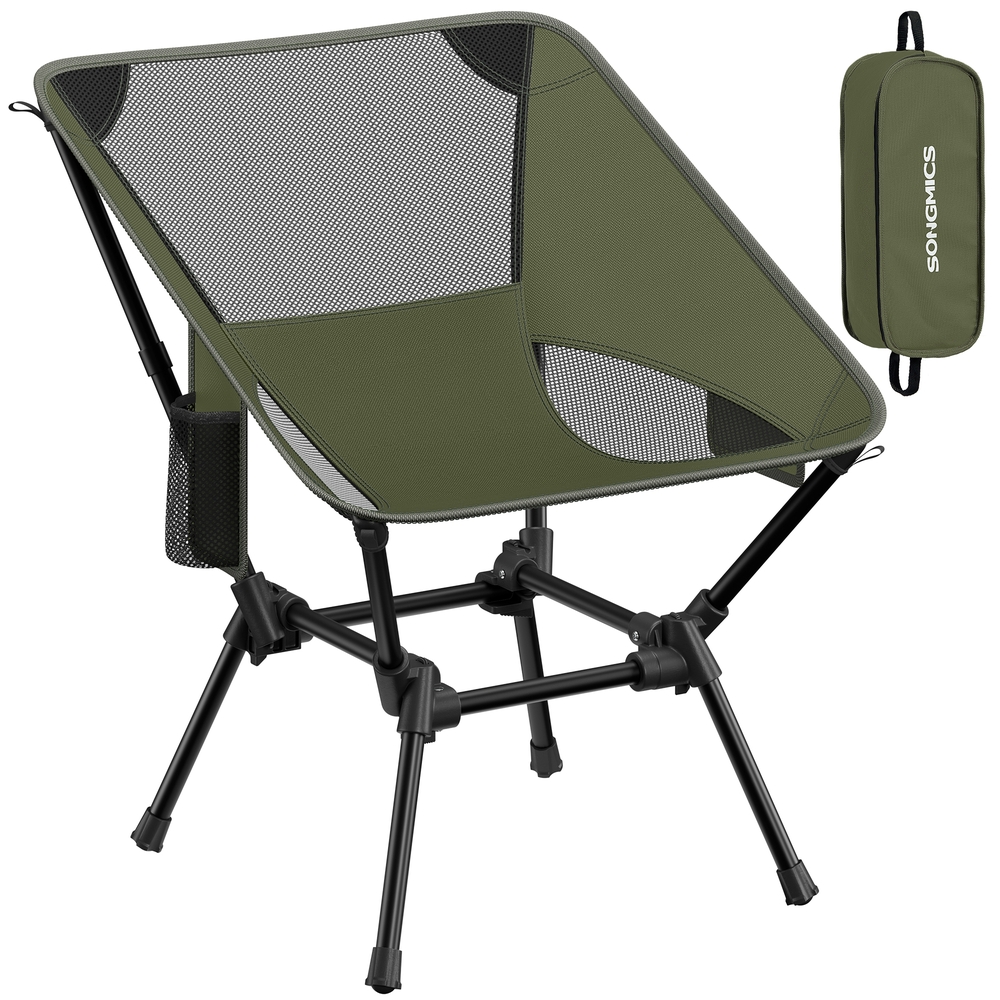 Camping Chair Supports 150 kg 2 Storage Pockets Green