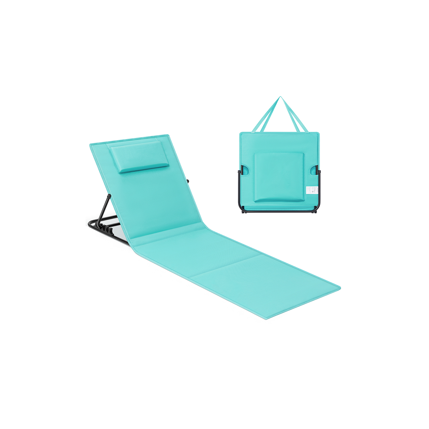 158 x 55 cm Folding Beach Sunlounger with Handle Lake Blue 158 x 55 cm Folding Beach Sunlounger with Handle Lake Blue