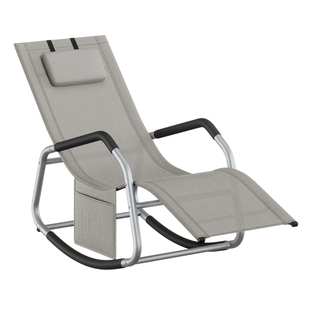 Outdoor Lounger Recliner with Anti-Tipping Stops Dove Grey Outdoor Lounger Recliner with Anti-Tipping Stops Dove Grey