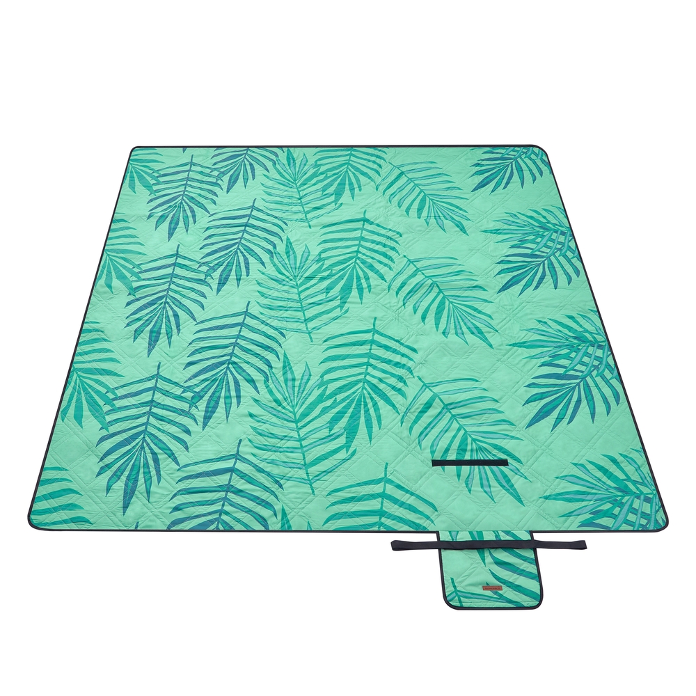 Picnic Blanket 200 x 200 cm Fern Pattern and Green