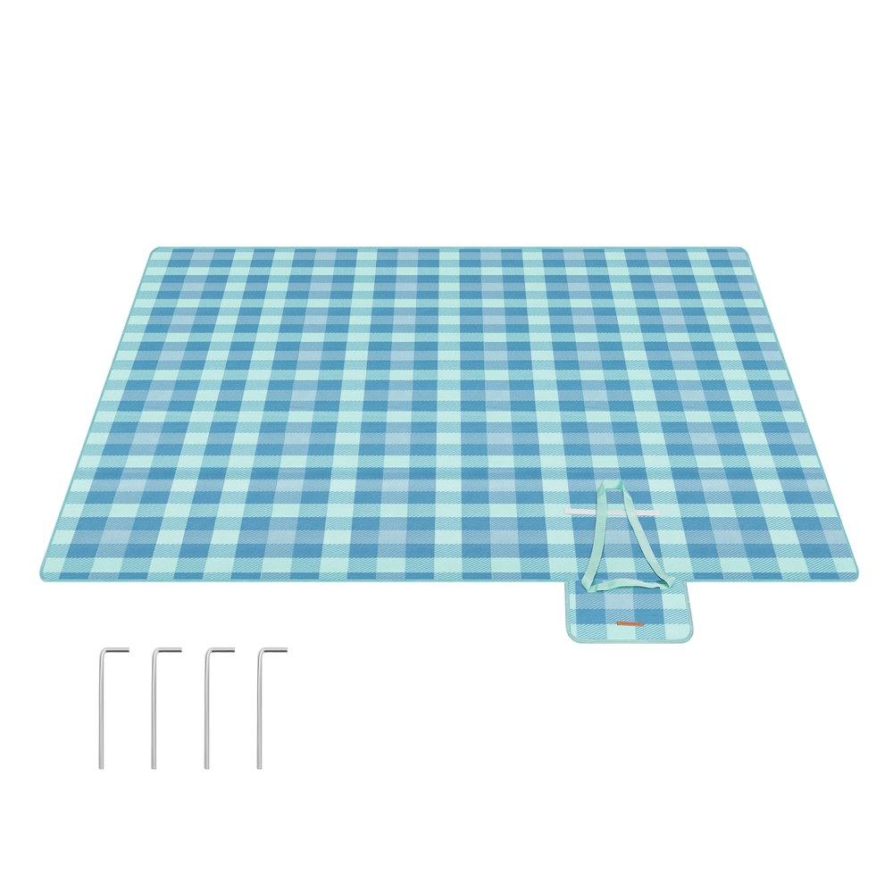 Picnic Blanket 200 x 200 cm Green and Blue