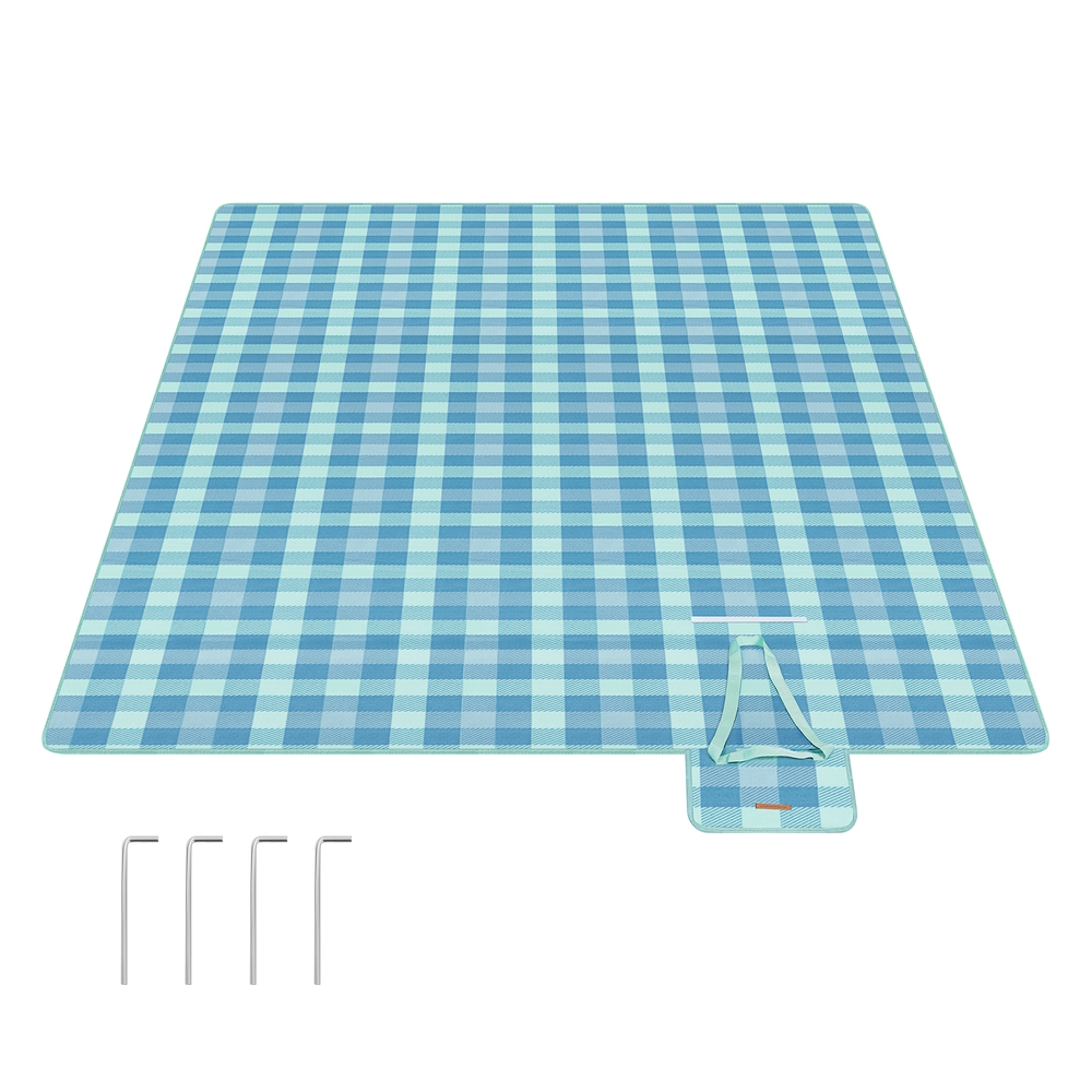 Picnic Blanket 300 x 200 cm Green and Blue