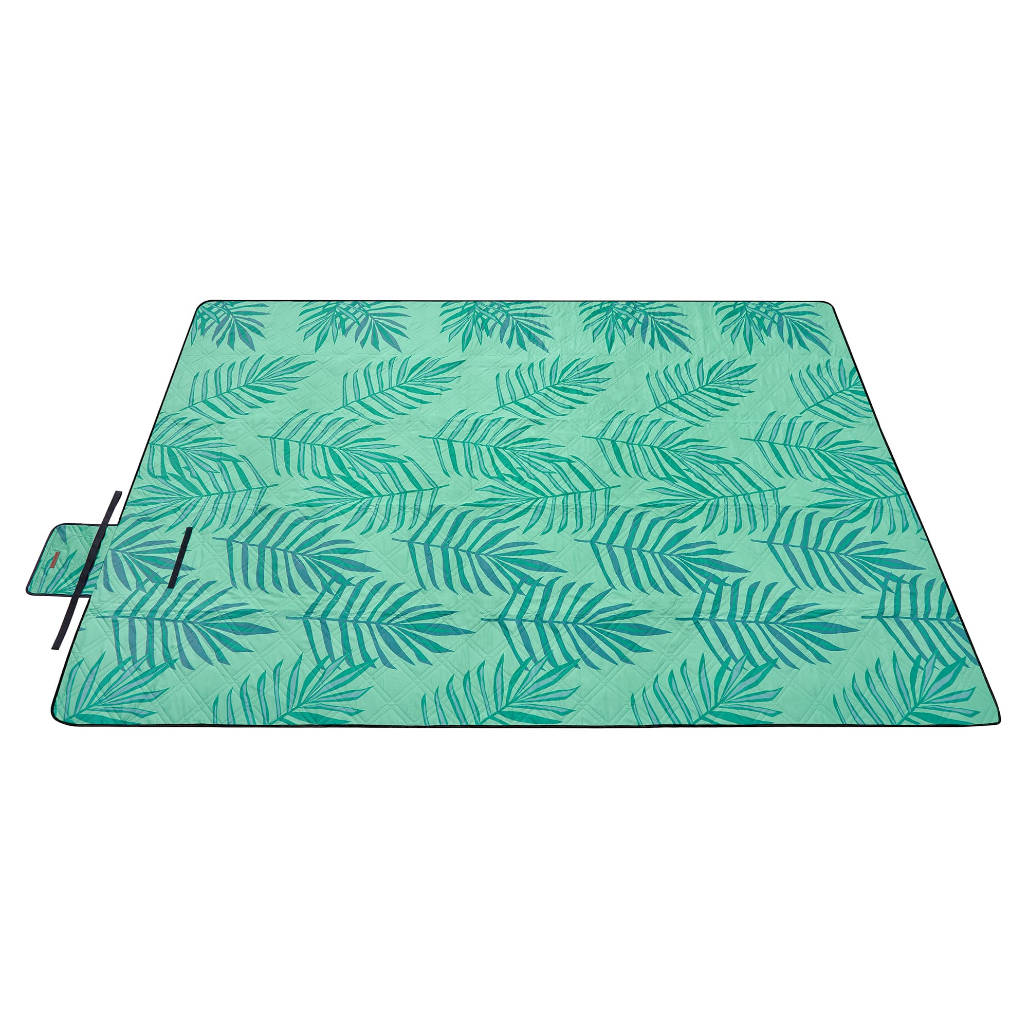 Large waterproof picnic blanket Fern Pattern and Green