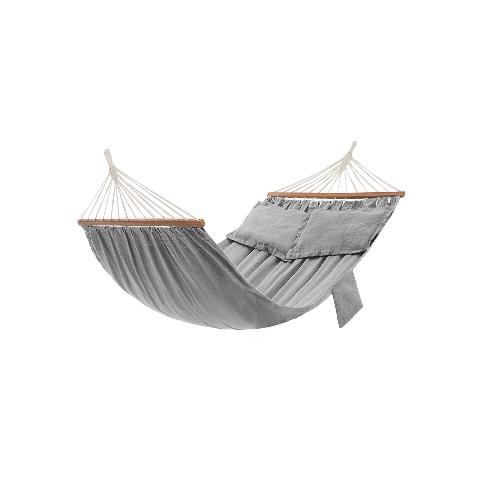 Double Hammock with 2 Pillows Gray