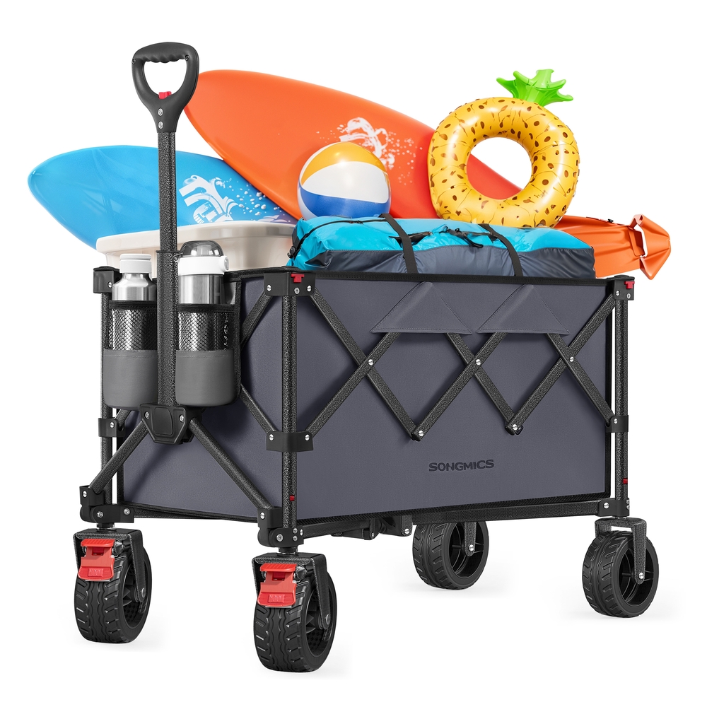 Foldable Trolley with Handle 150 L Holds up to 150 kg Slate Grey