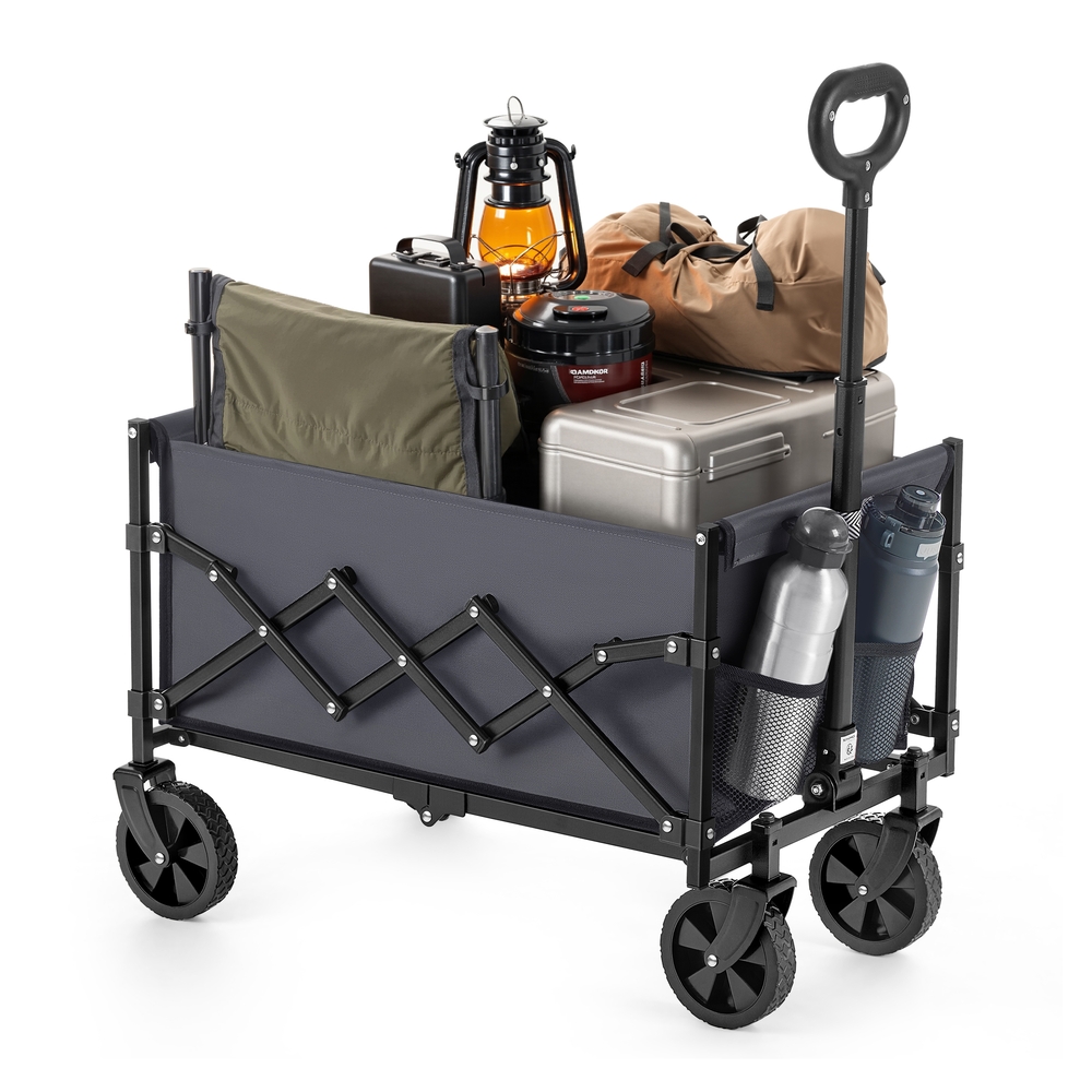 Foldable Camping Trolley with 4 Reinforced Wheels